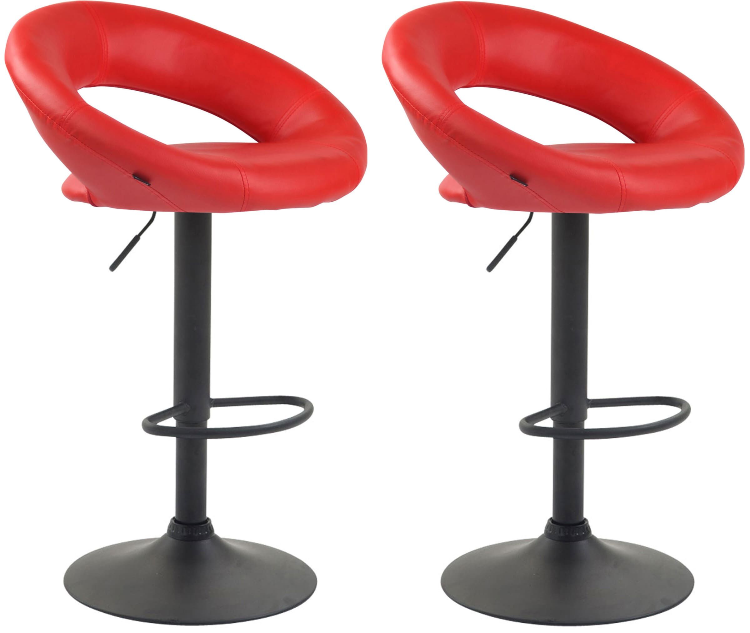 2er Set Barhocker Olinda Kunstleder schwarz, rot
