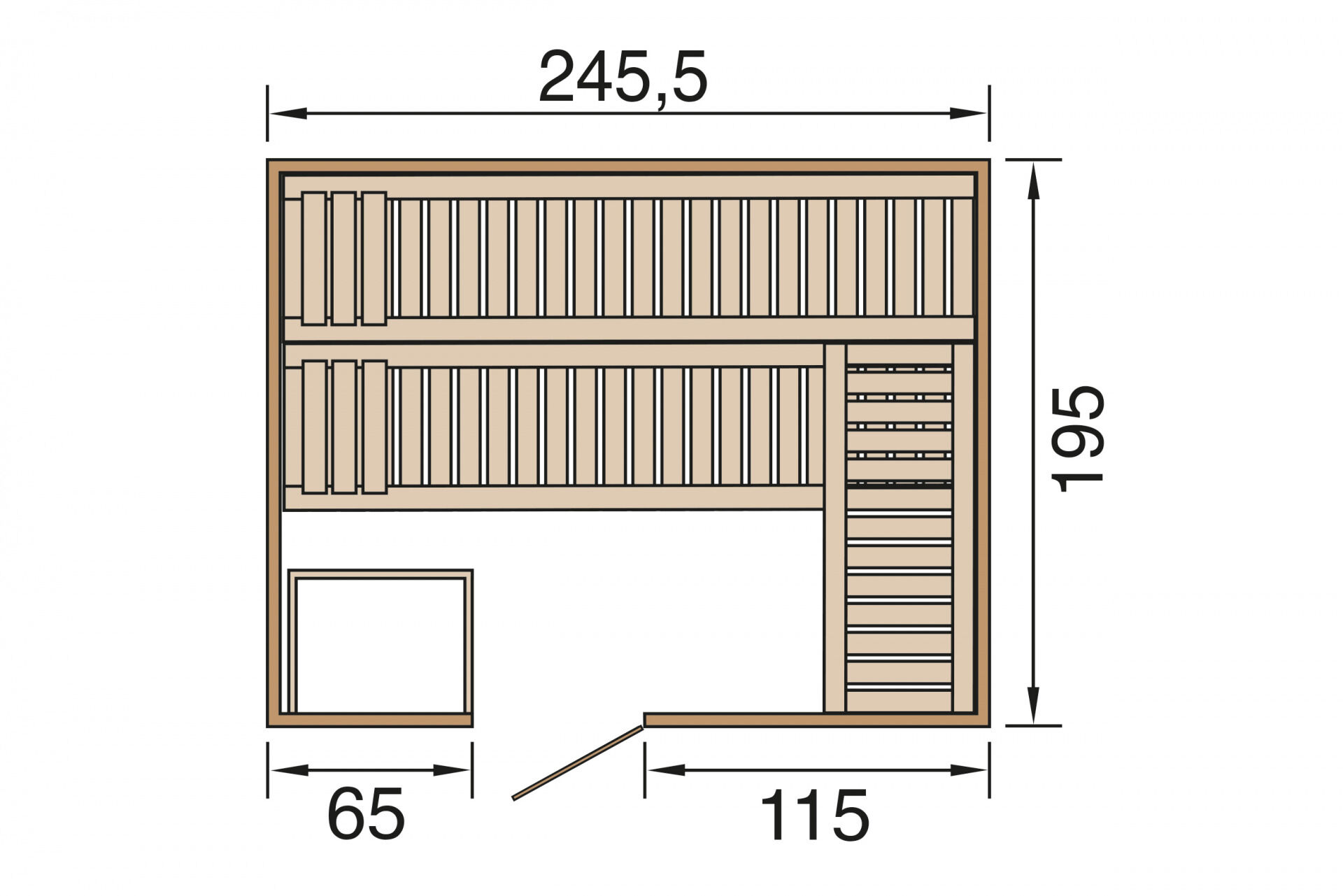 weka Premium-Massivholzsauna 45 mm BERGEN 4, ohne Ofen, ohne Beleuchtung