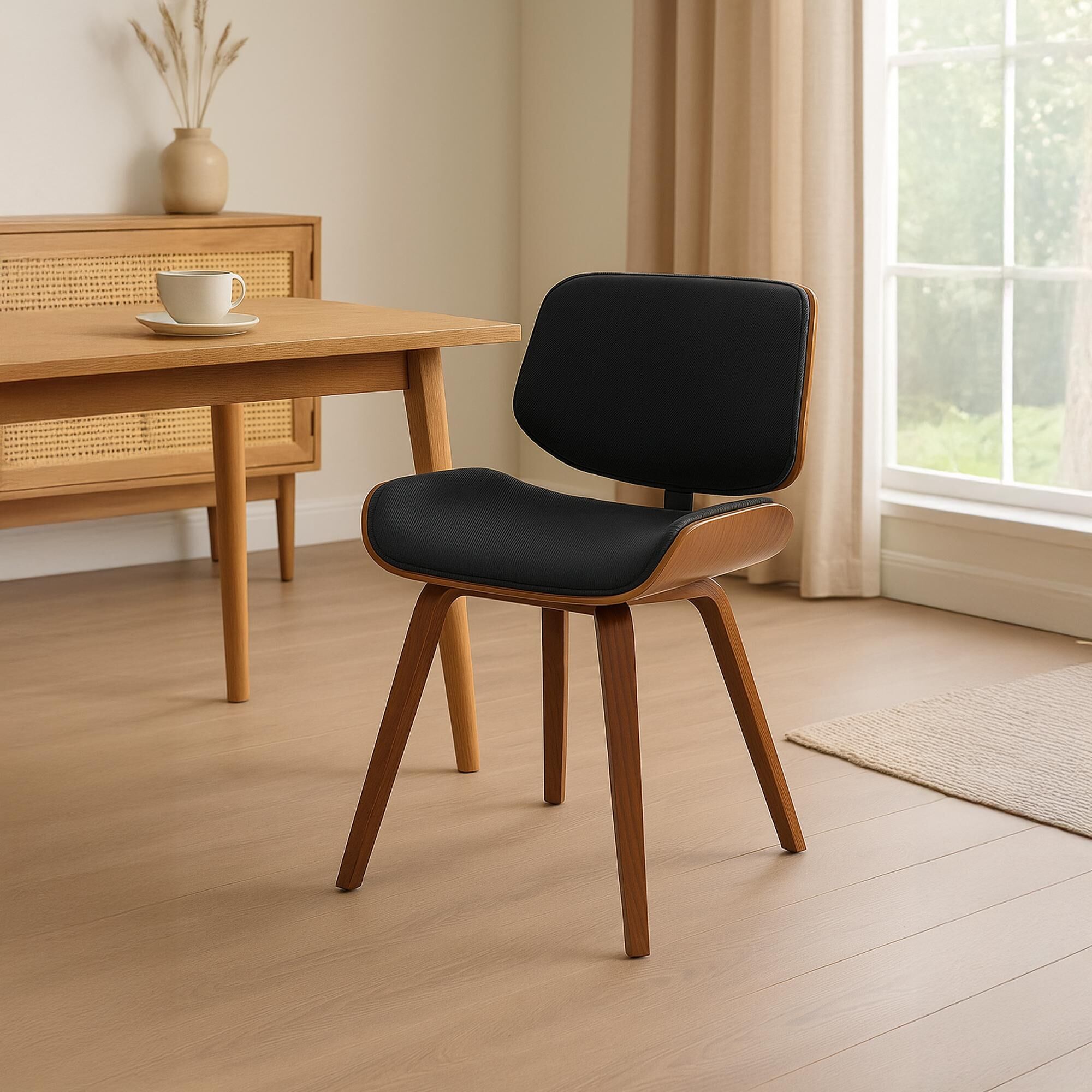 Besucherstuhl Beverley Stoff, walnuss/schwarz