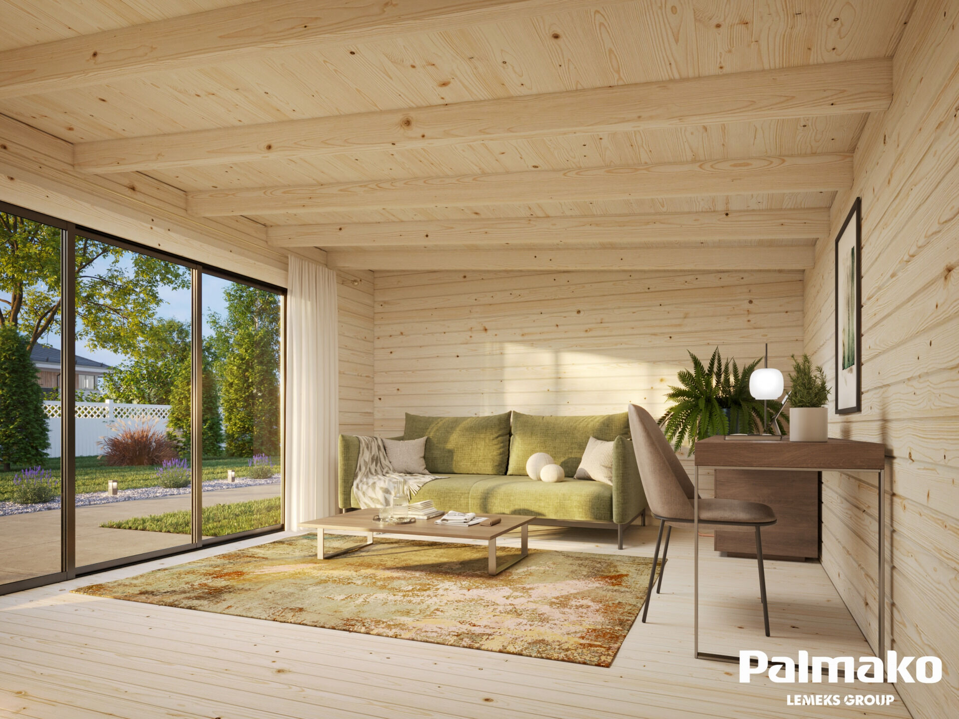 Palmako Pultdach Gartenhaus Lea 19,4 m² mit Schiebetür