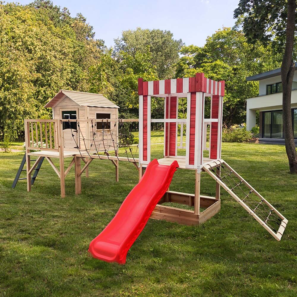 Spielpark inkl. Rutsche WUNDERLAND Natur- 555 x 340 cm