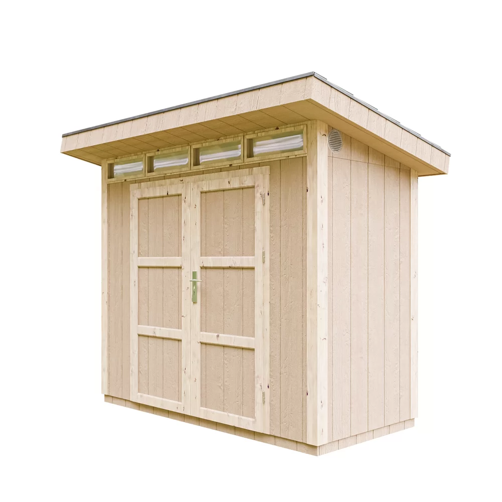 Pultdach Gartenhaus Norge 1 mit LP® SmartSide® M901A – 250 x 118 cm – 3 m2