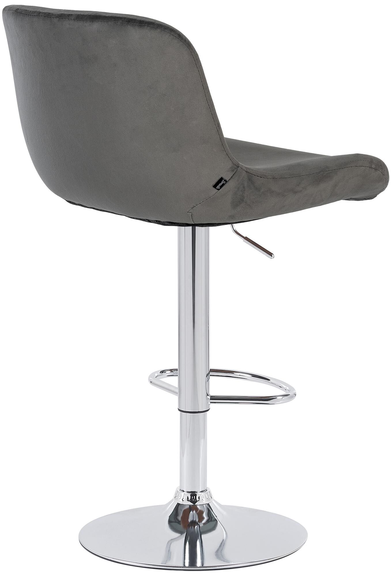 Barhocker Solon Chrom Samt, dunkelgrau