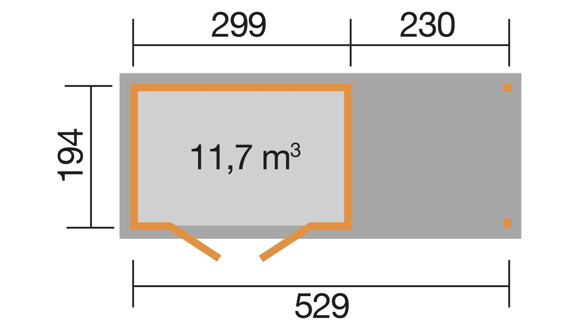 weka Gartenhaus 321 B 5,5x2,4m