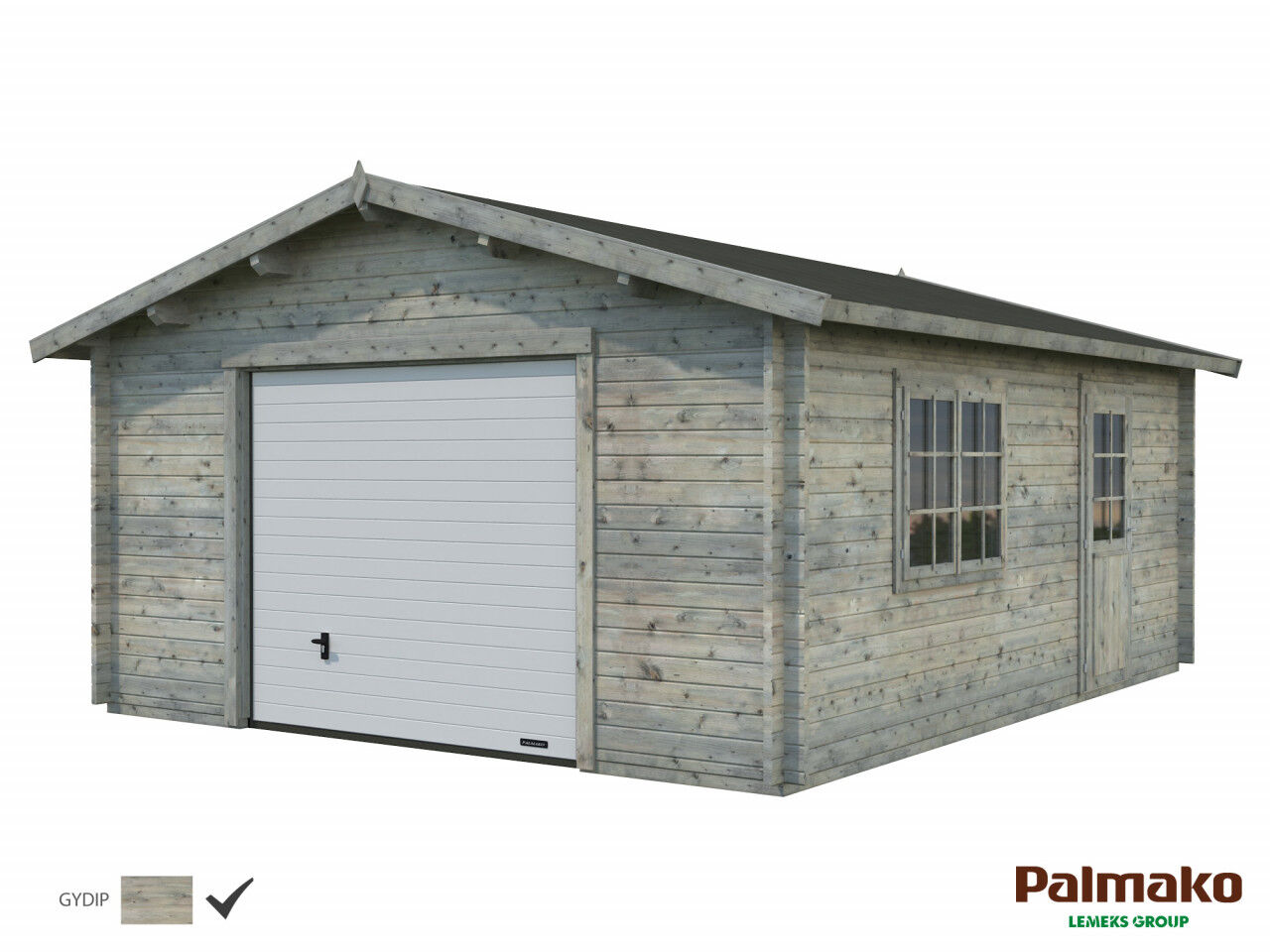 Palmako Holzgarage Roger 23,9 m² mit Sektionaltor