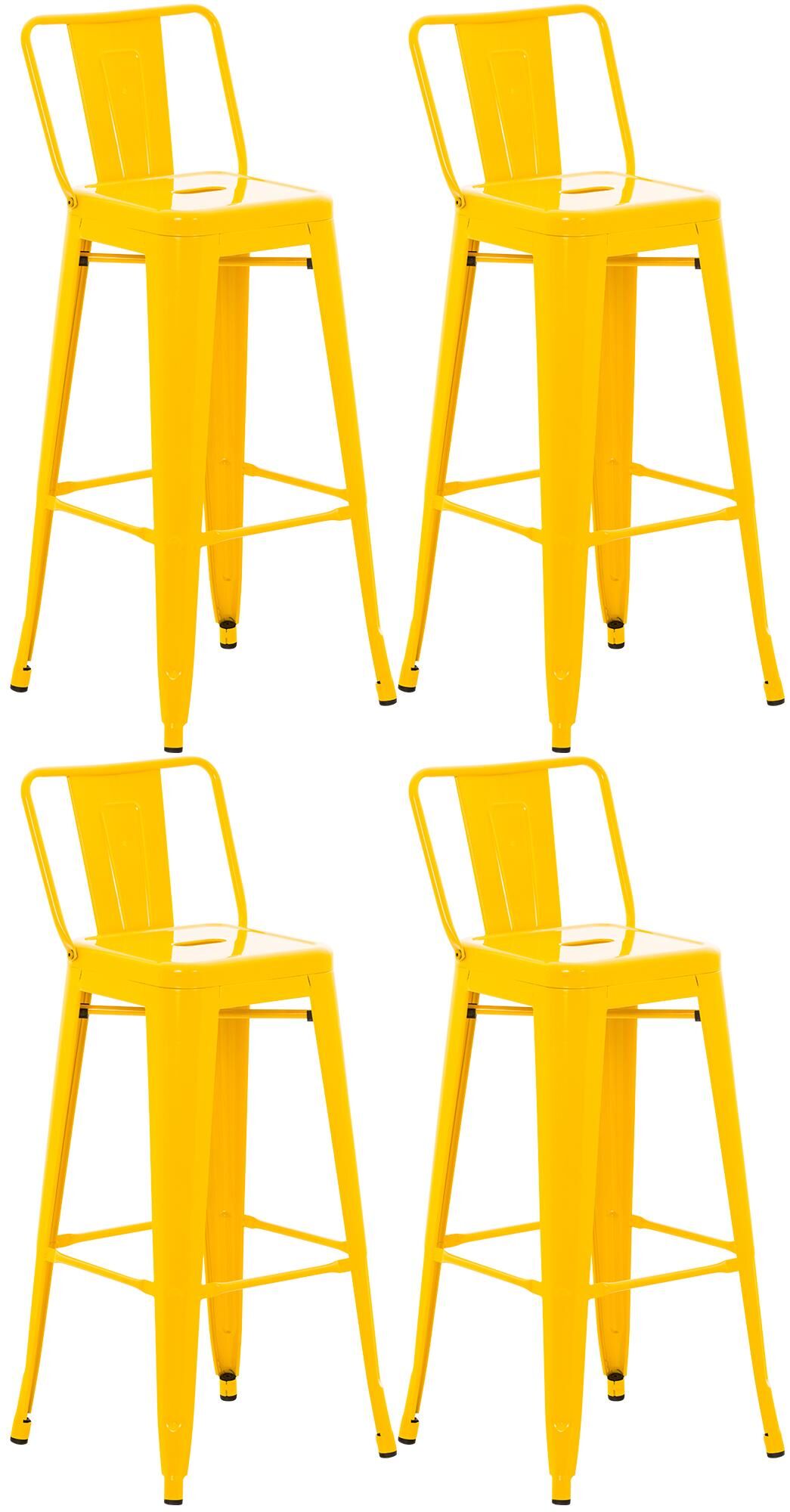 4er Set Barhocker Mason, gelb