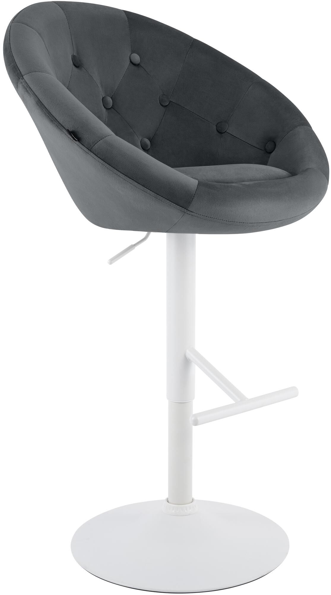 Barhocker London Samt weiß, dunkelgrau