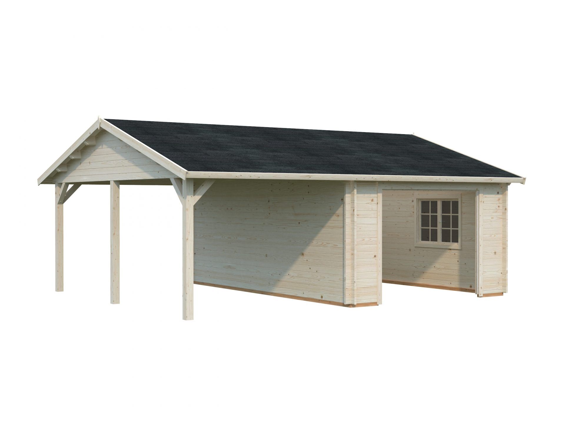 Palmako Holzgarage Roger 19,0+16,2 m2 ohne Tor