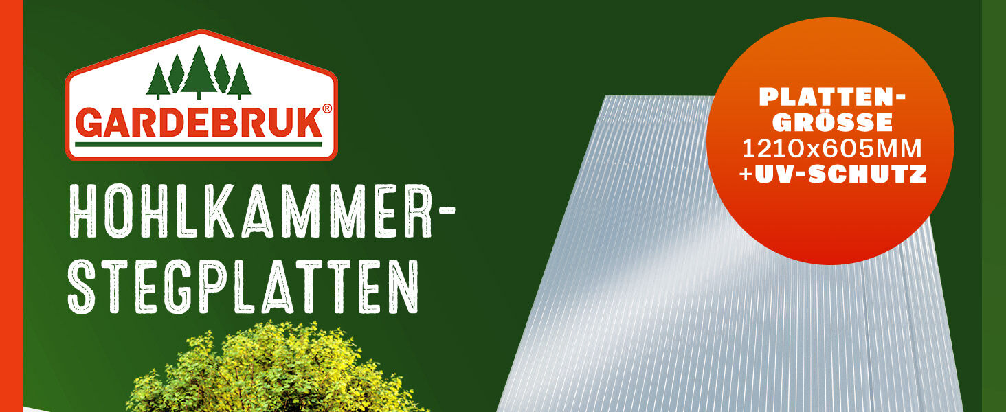 Doppelstegplatten 14er-Set 4mm transparent 25m² UV-beständig bruchfest