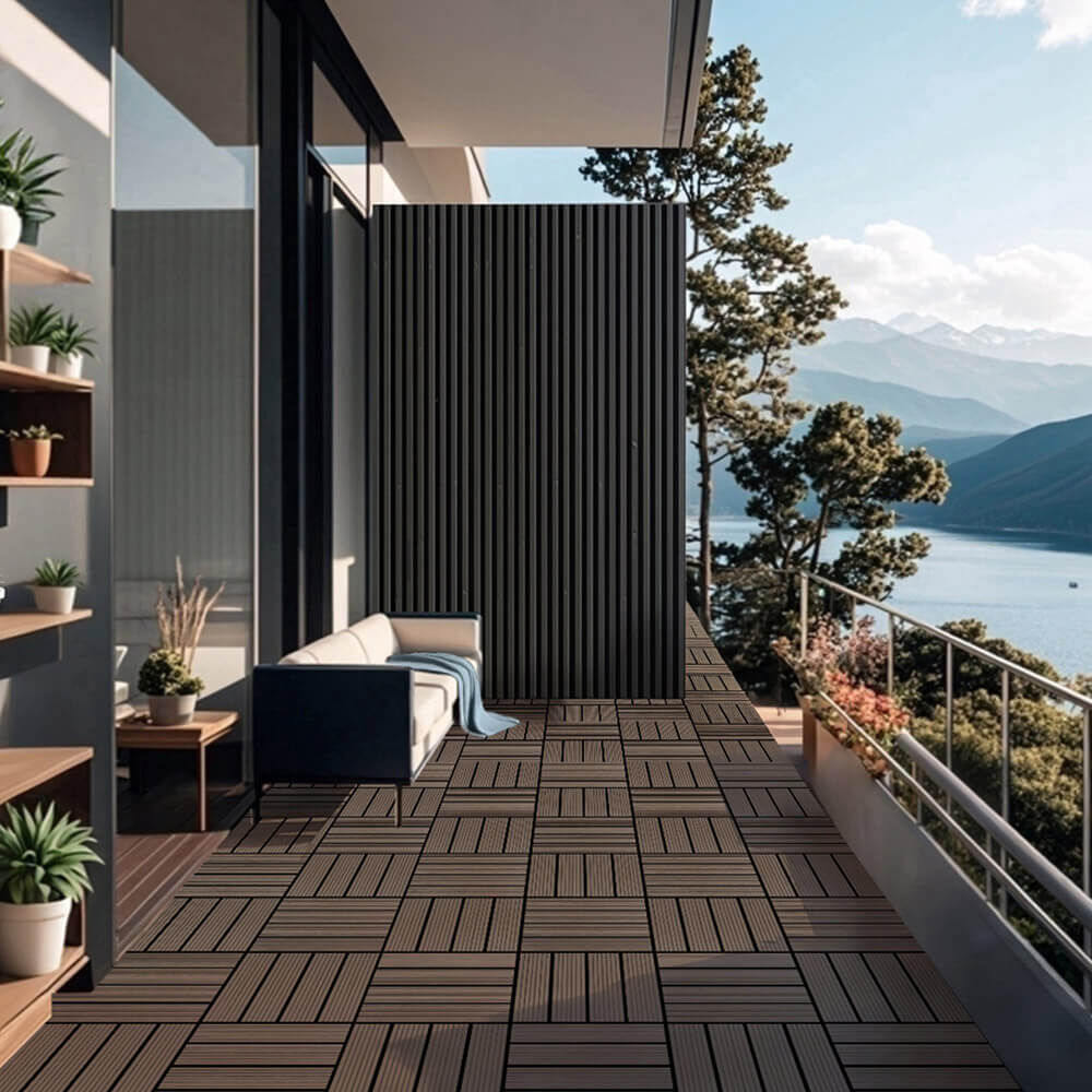 WPC Klickfliesen BAVARO - 9m² Dunkelbraun