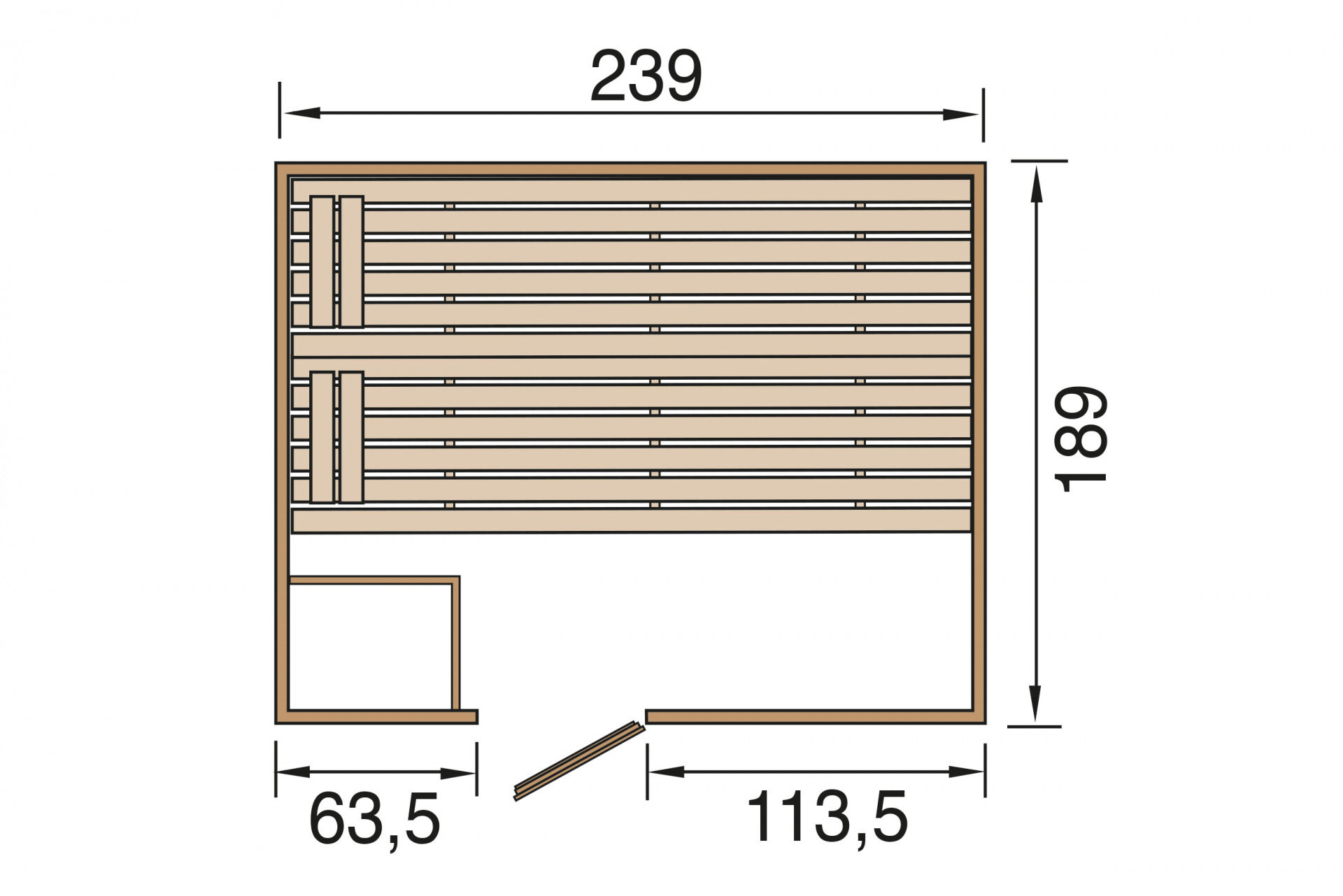 weka Massivholzsauna VALIDA 4, 9 kw Ofen, max. 110°C, inkl. Steuerung, Steine & Kabel, ohne Beleuchtung