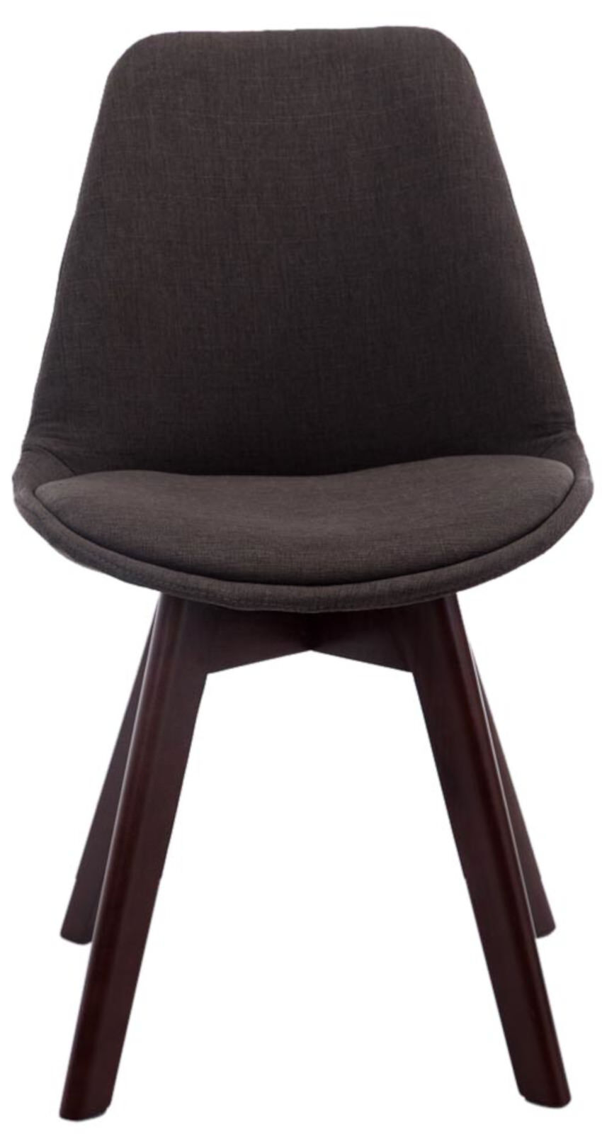 4er Set Besucherstühle Borneo V2 Walnuss Stoff, dunkelgrau