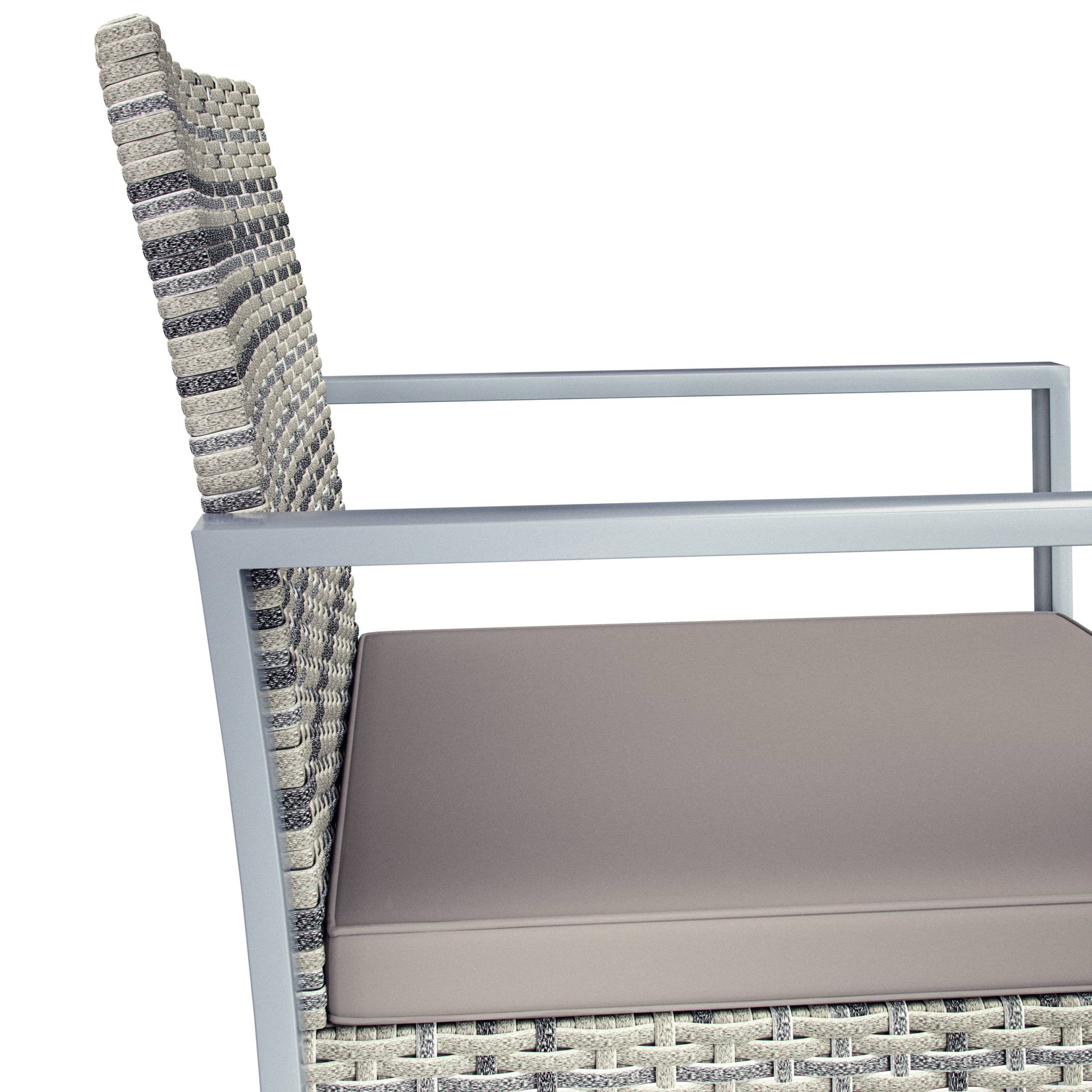 Polyrattan Gartensitzgruppe 3-tlg Grau WPC