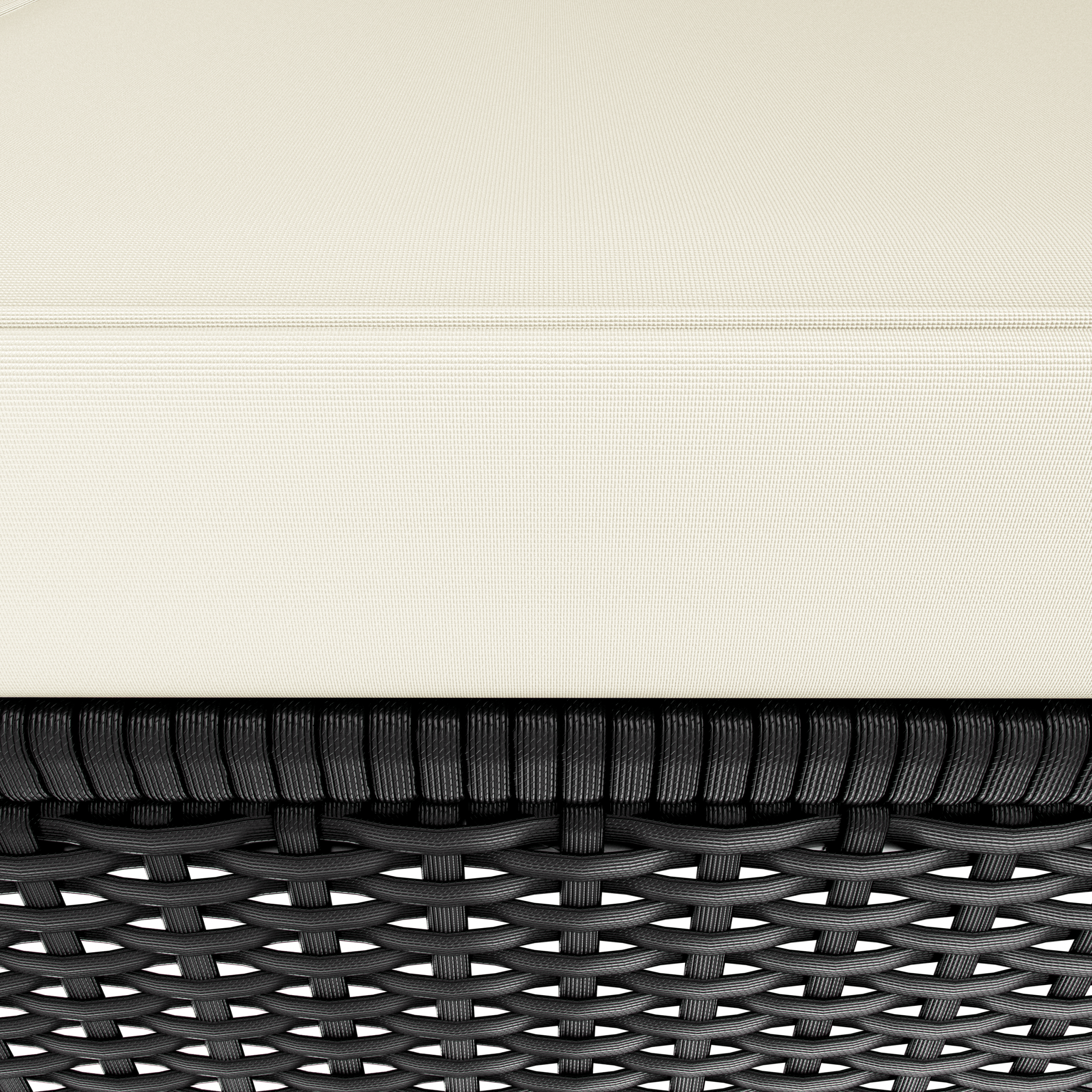 Polyrattan Gartenliege Schwarz/Creme 200x58x33cm