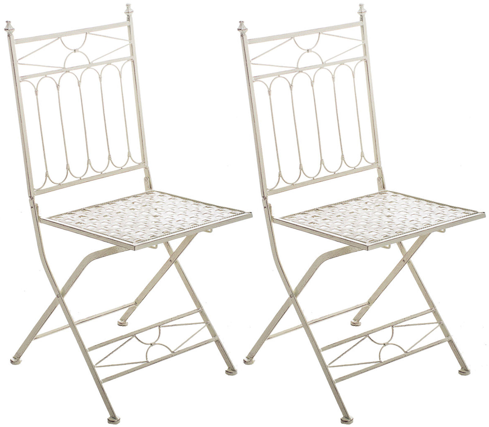 2er Set Klappstuhl Asina, antik-creme