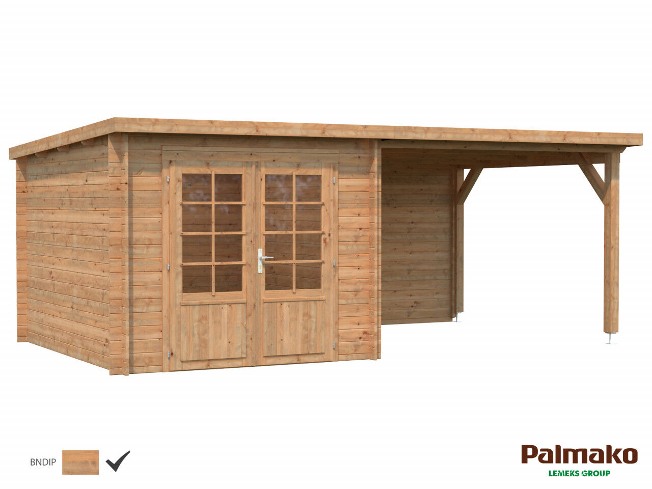 Flachdach Palmako Gartenhaus Ella 6,9+8,2 m²