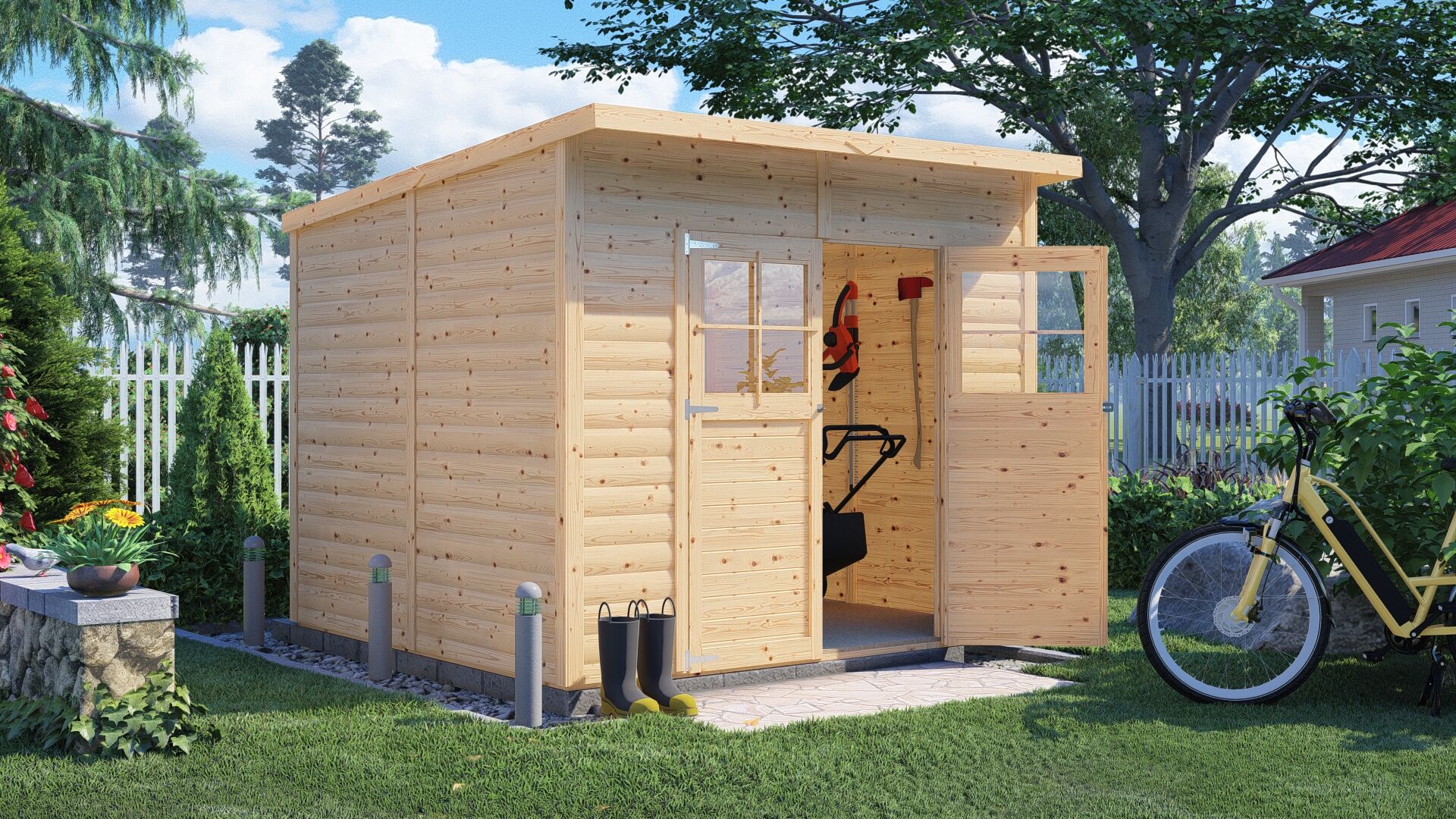 Gartenhaus Alster 4 naturbelassen 244 x 239 cm