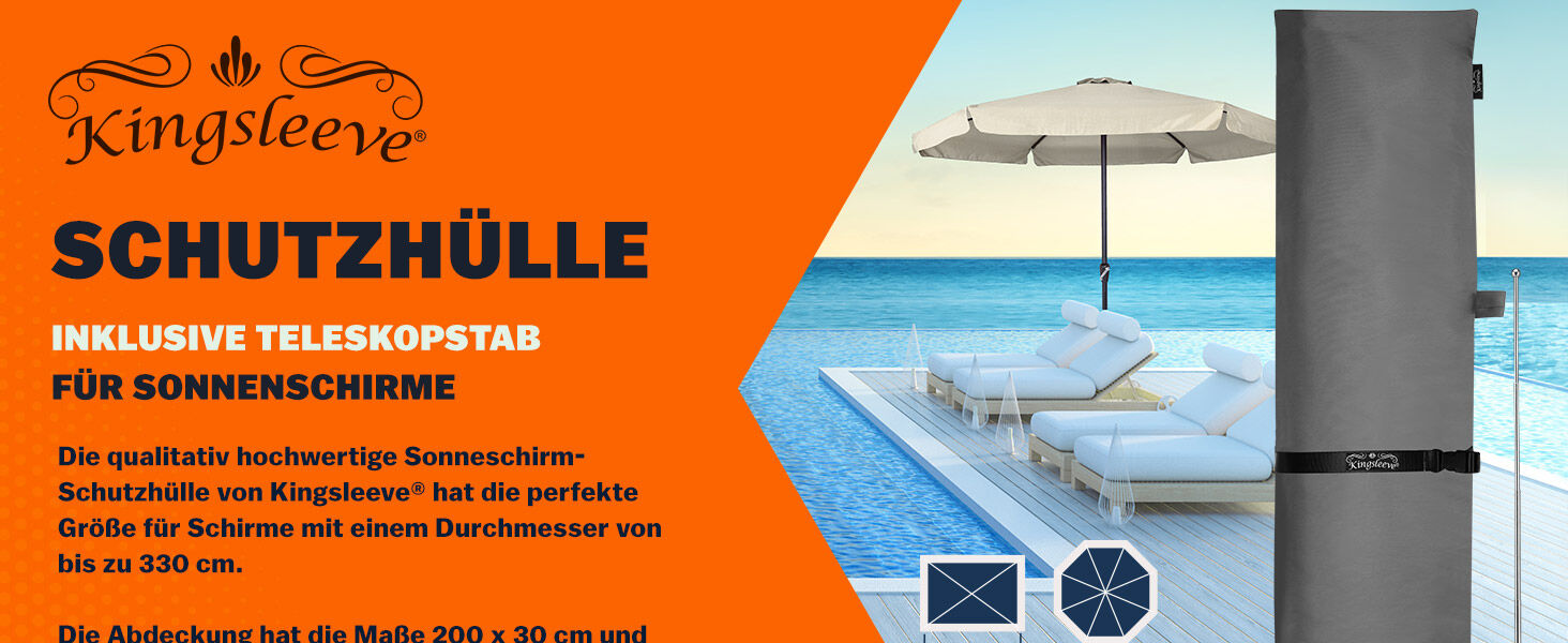 Abdeckung Sonnenschirm Anthrazit Ø350cm