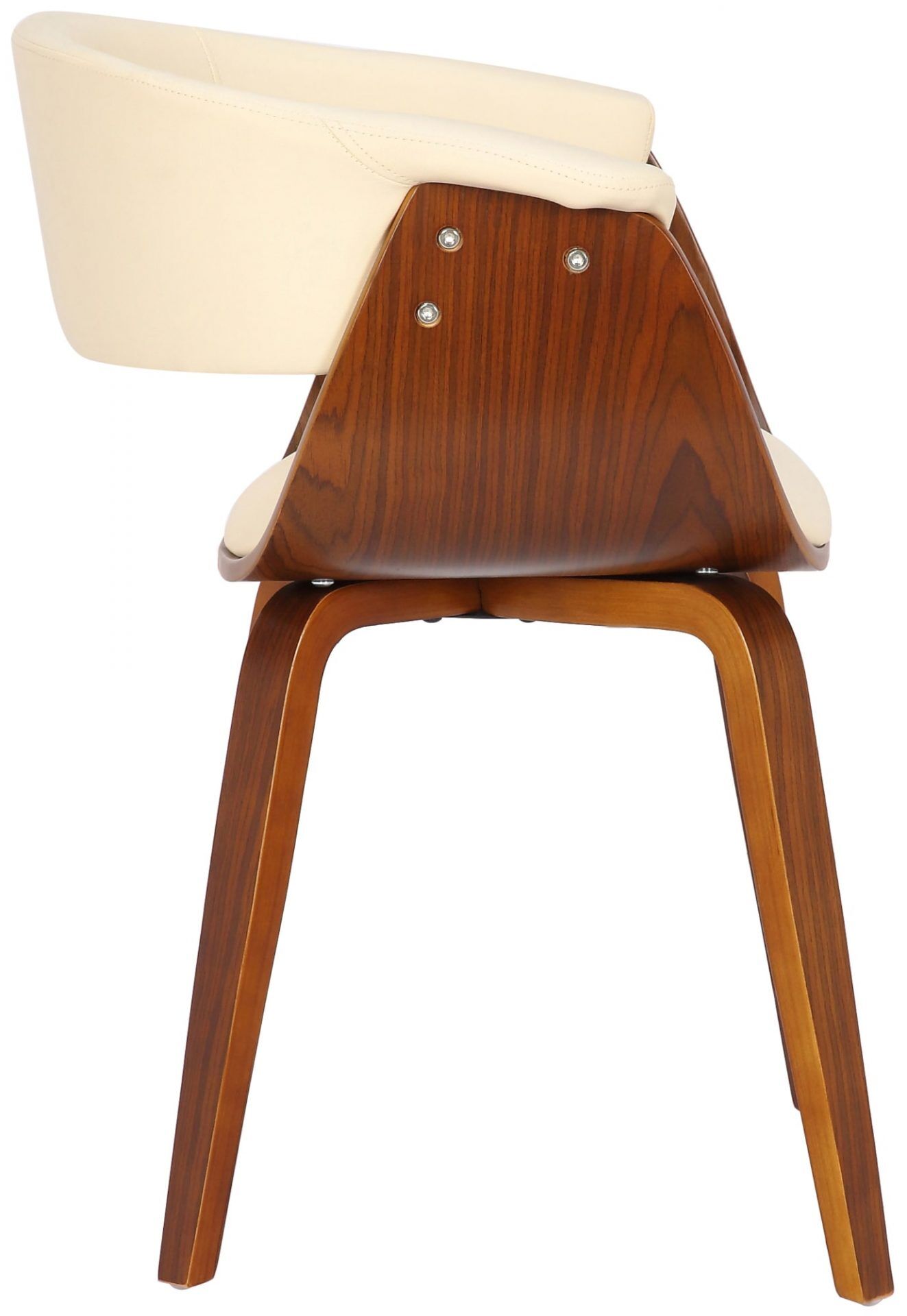 2er Set Stühle Bruce Kunstleder walnuss, creme