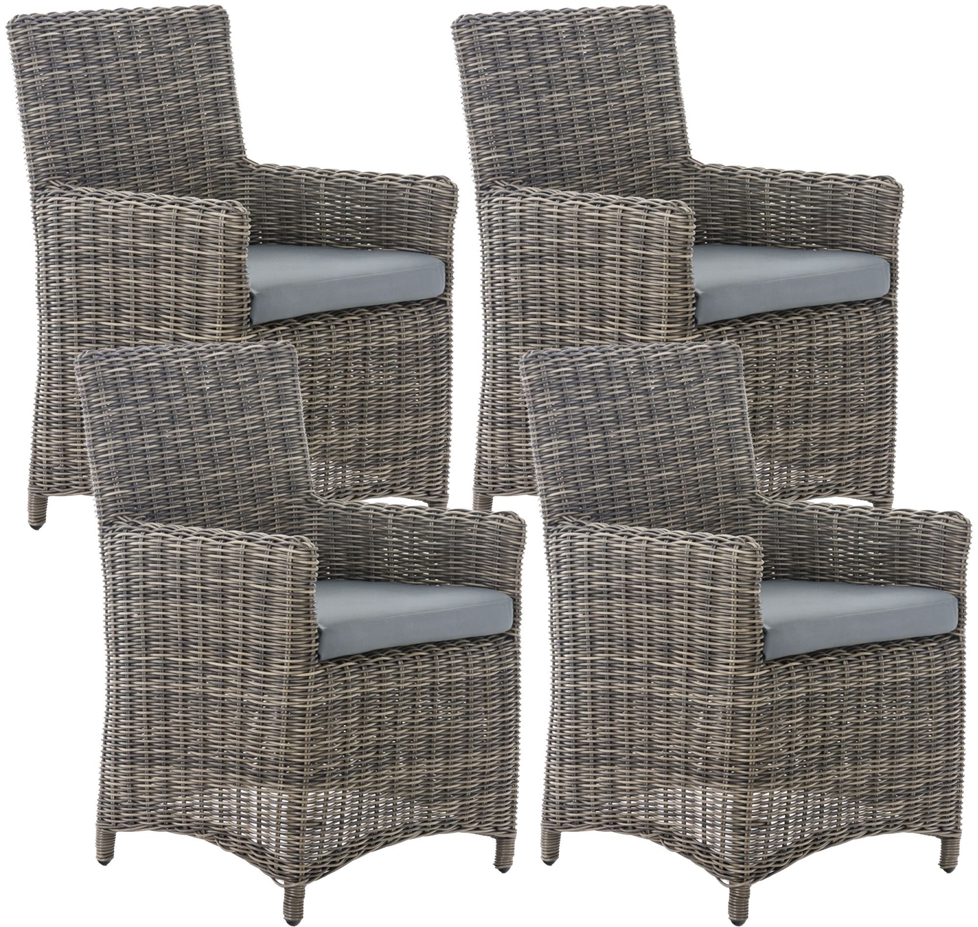 4er Set Stuhl Fontana / Sankt Marlo Eisengrau 5mm, grau-meliert