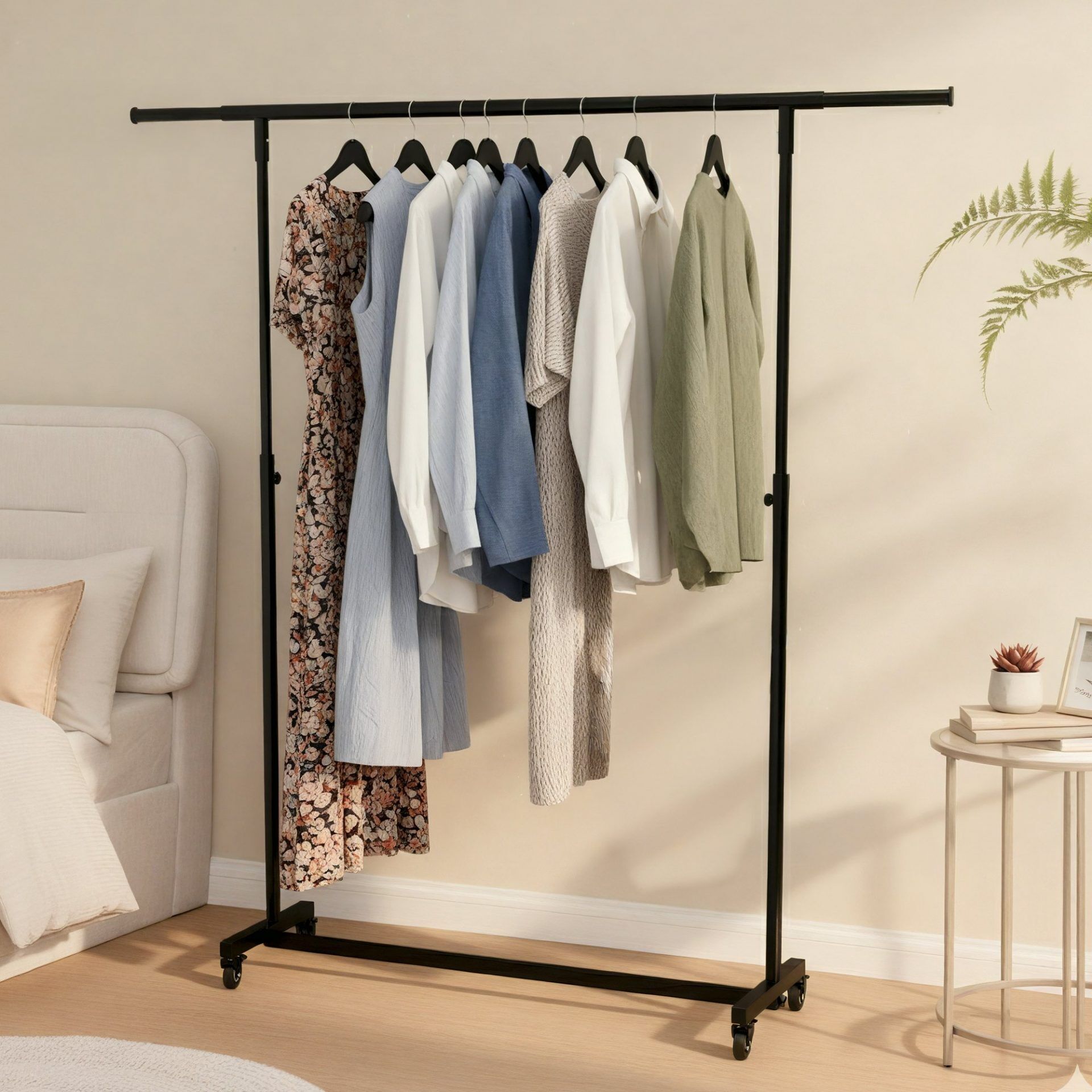 Klappbare Kleiderständer Soran 120x50x188, schwarz