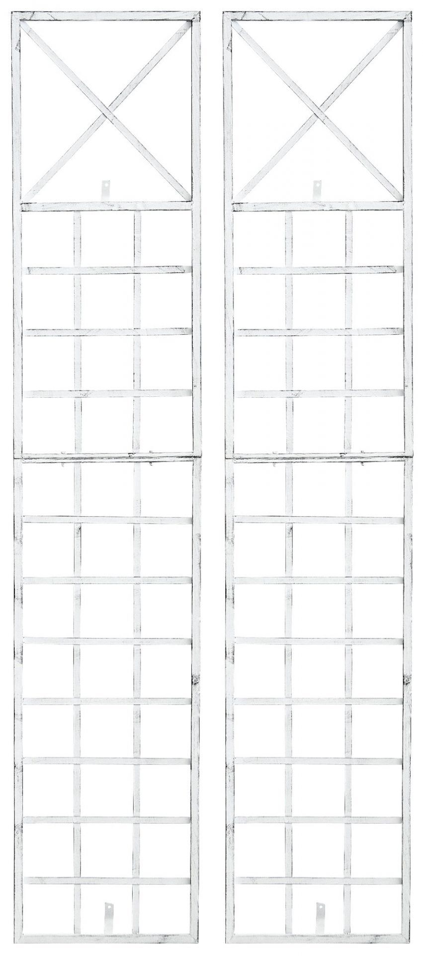 2er Set Rankgitter Trigo, antik weiß