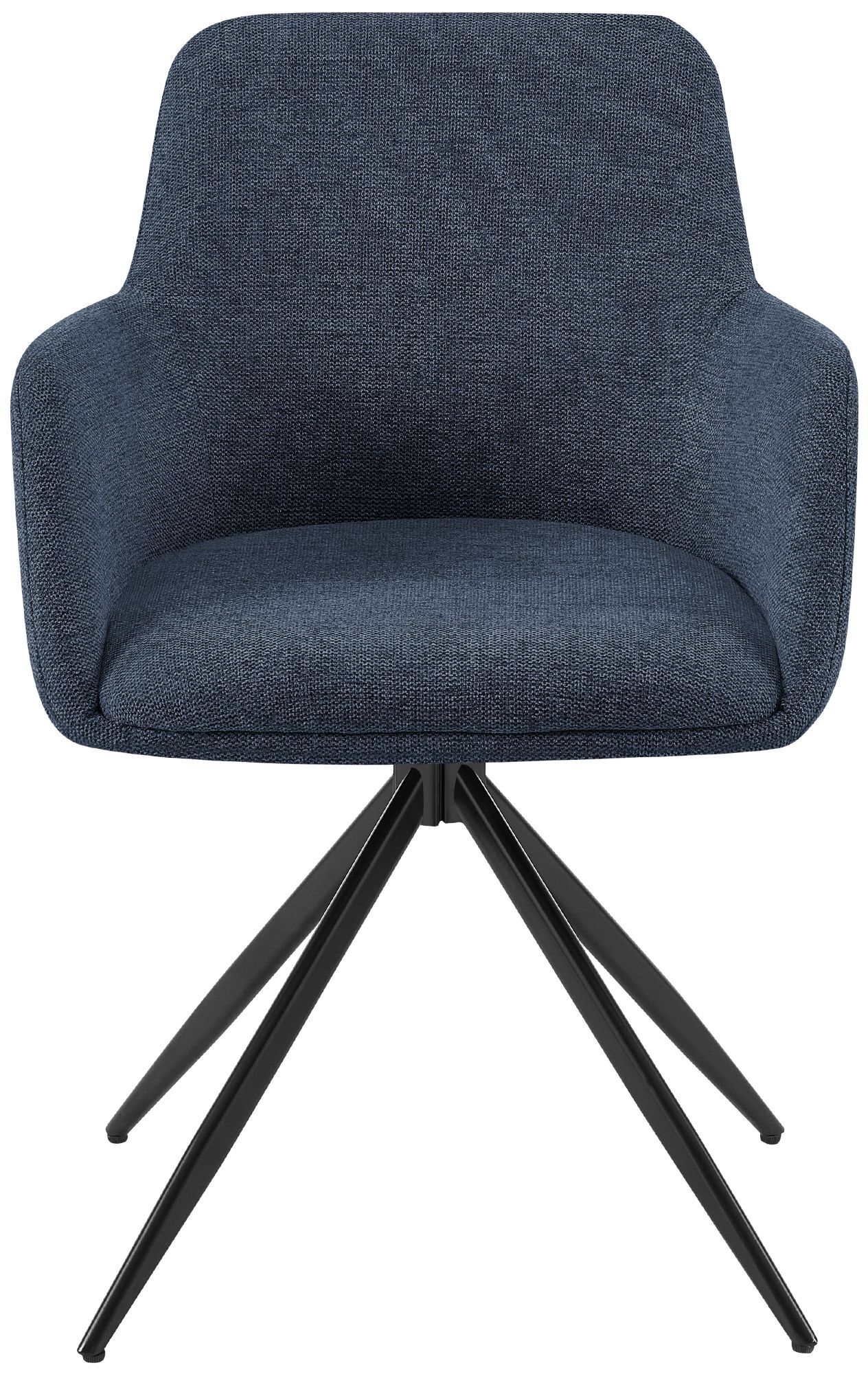 2er Set Esszimmerstuhl Olema Stoff, blau