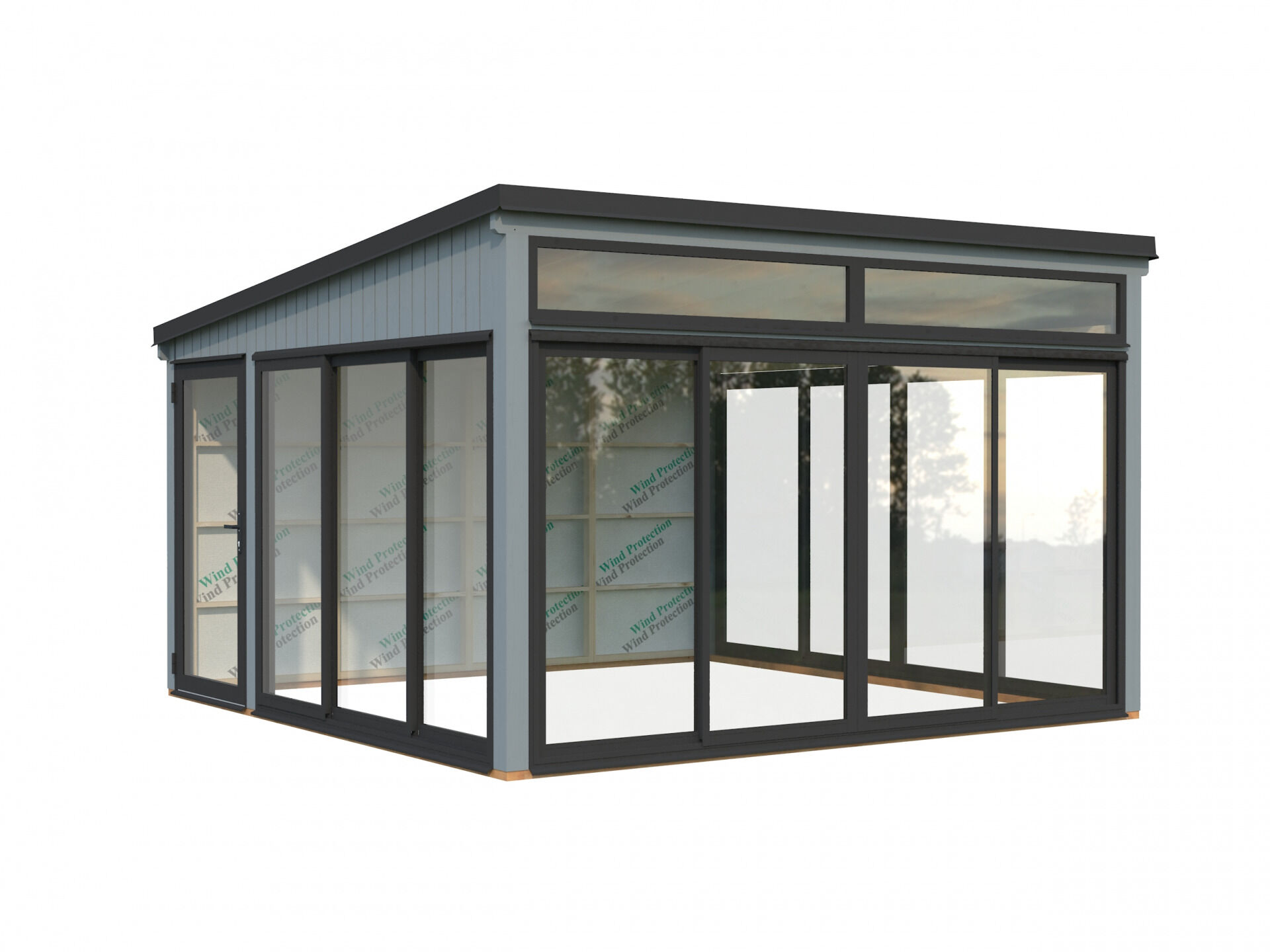 Palmako Modernes Gartenhaus Gartenzimmer Saga 16,6 m² Slide Plus
