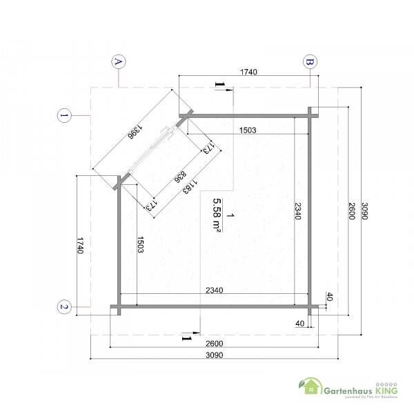 5 Eck Gartenhaus Norwegen 26 Grundriss - 40051