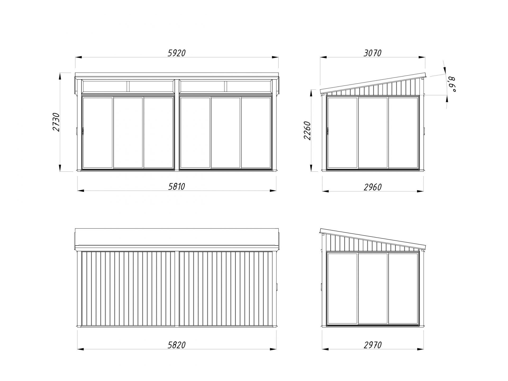 Palmako Modernes Gartenhaus Gartenzimmer Saga 16,2 m² Slide Plus