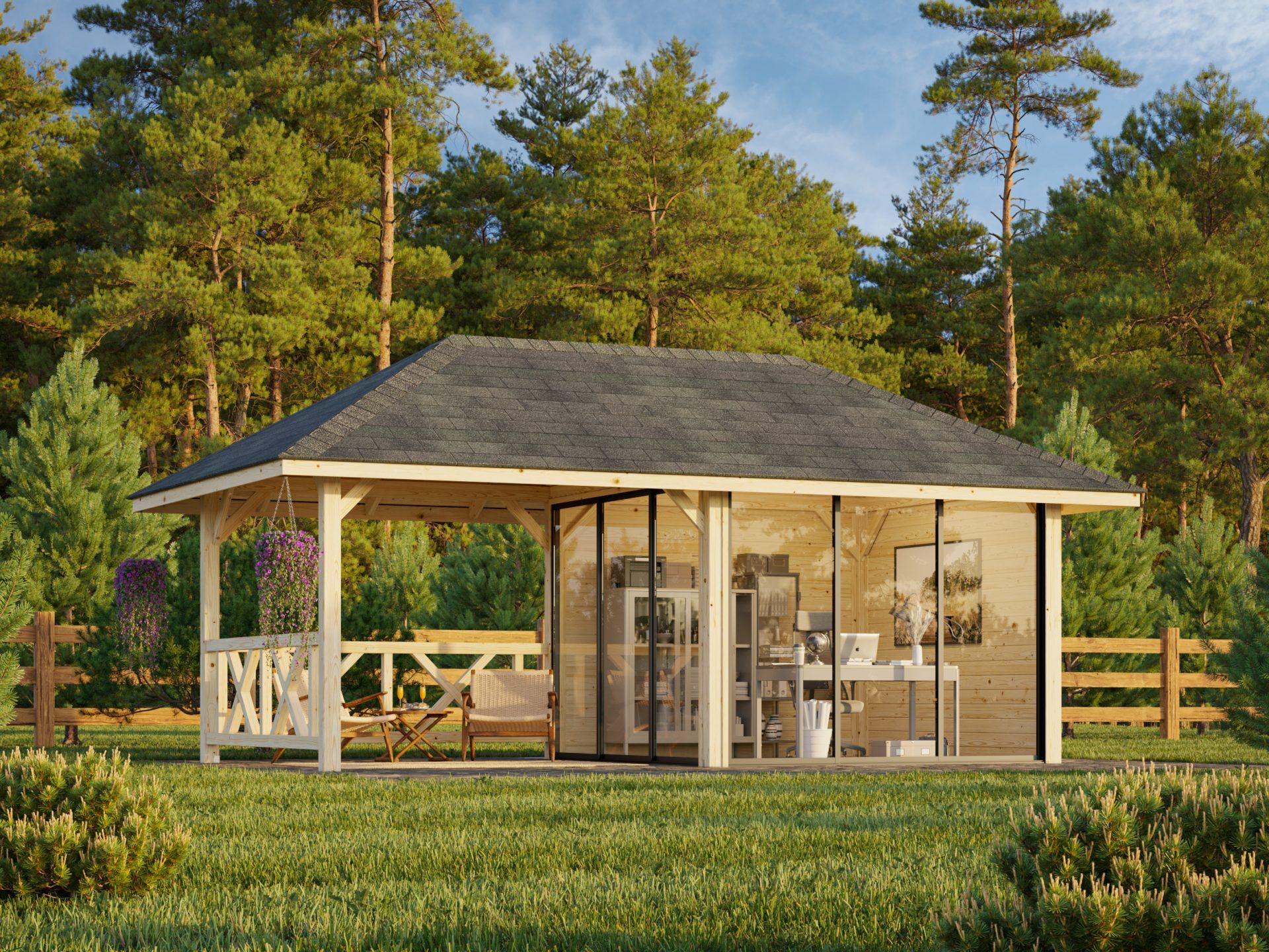 Palmako Pavillon Bianca 16,6 m2 Set 203 Slide