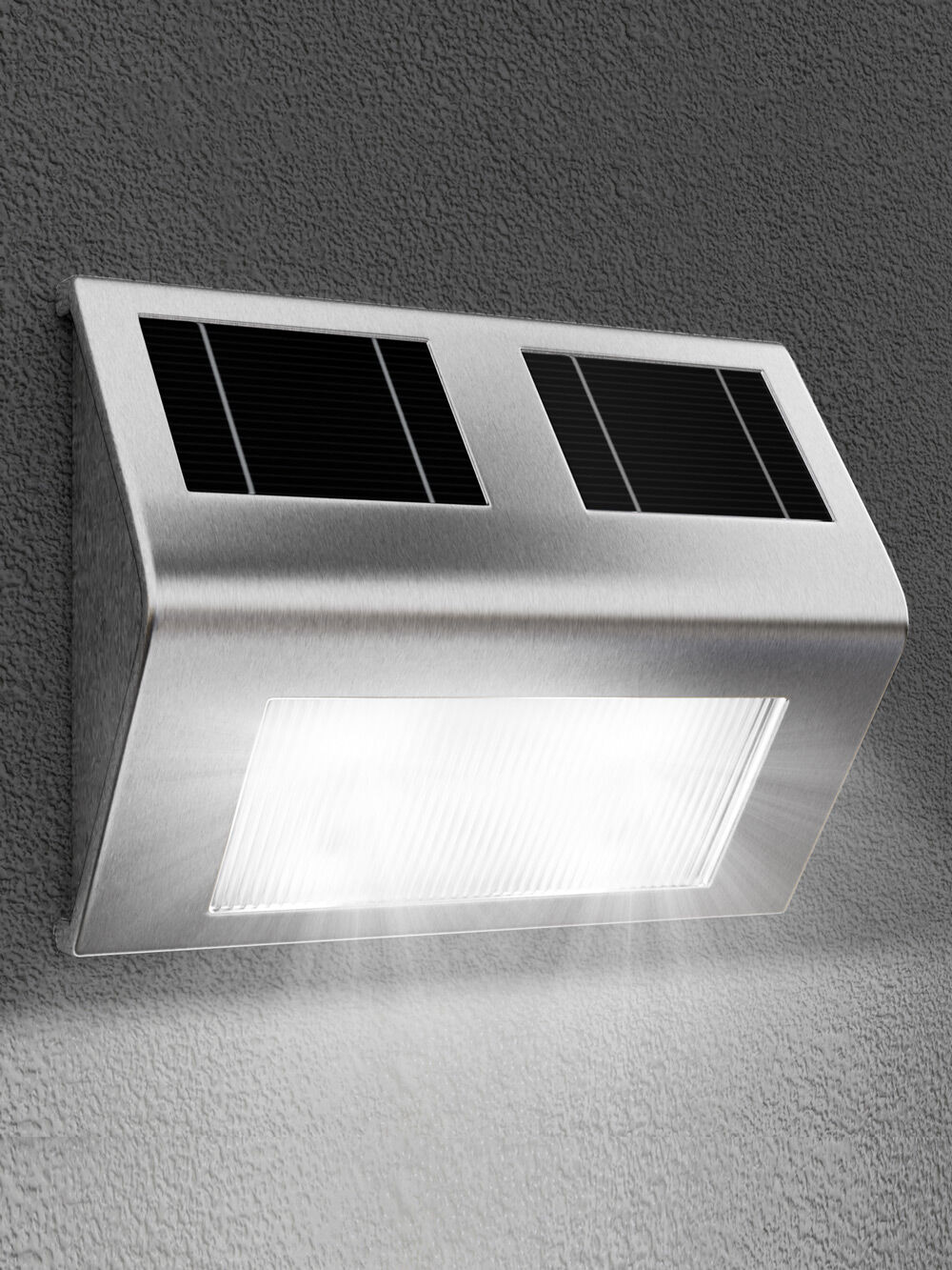 LED Solar Wandleuchte Edelstahl IP65
