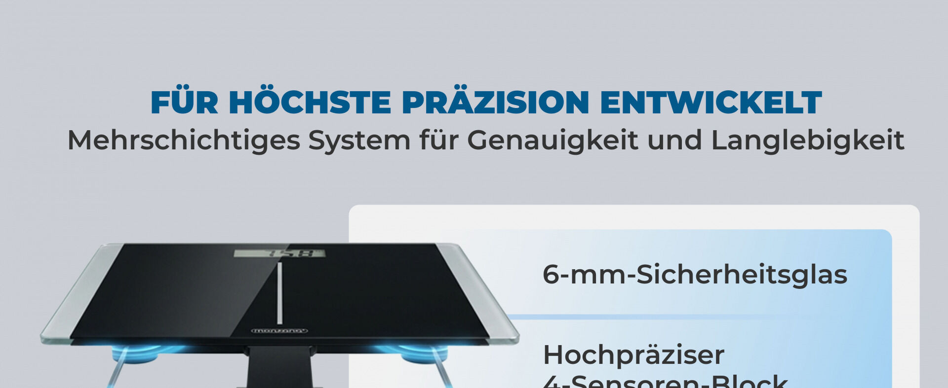 Digitale Personenwaage mit DMS-Sensorsystem - LCD Display