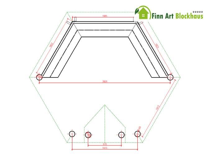 Grundriss Finn Art Grillkota Elegance 9,2 m² offen