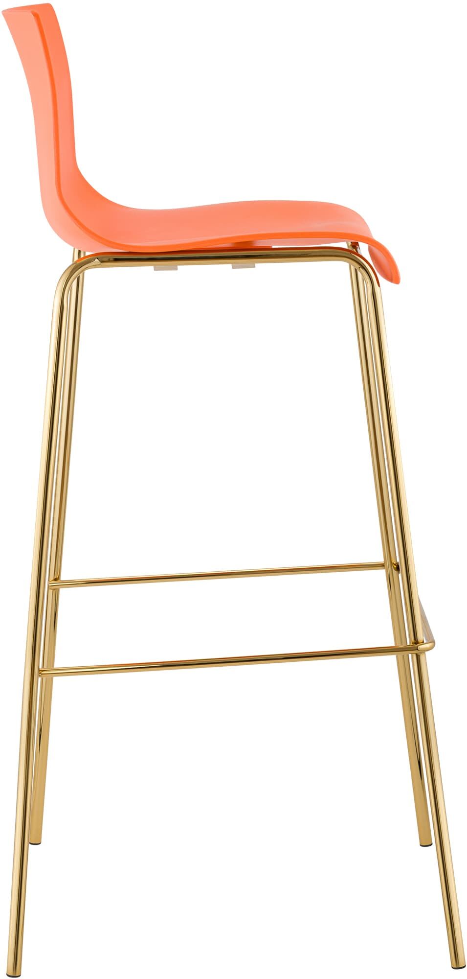 Barhocker Hoover Kunststoff 4-Fuß Gold, orange