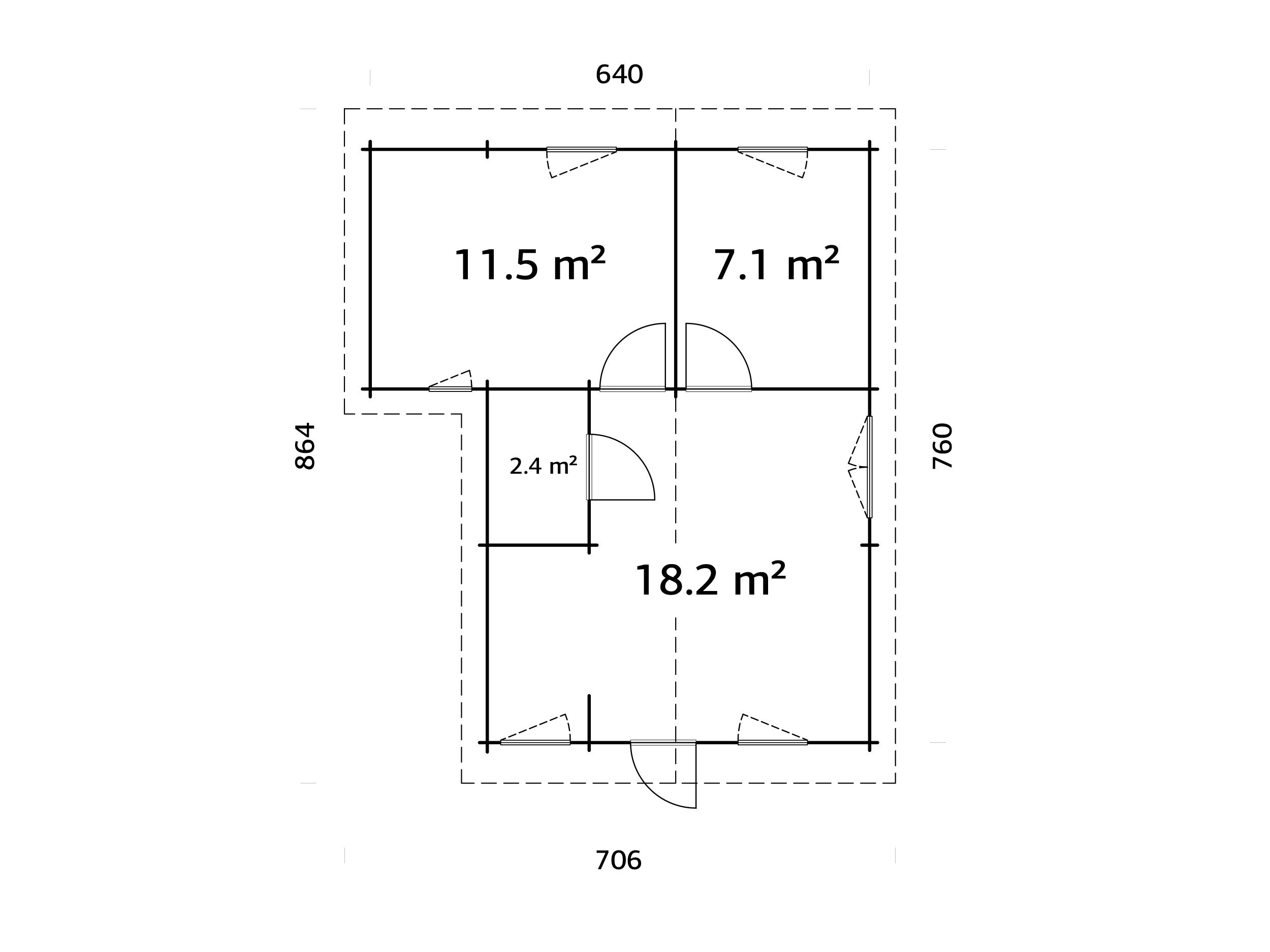 Palmako Ferienhaus Emily 39,2 m²