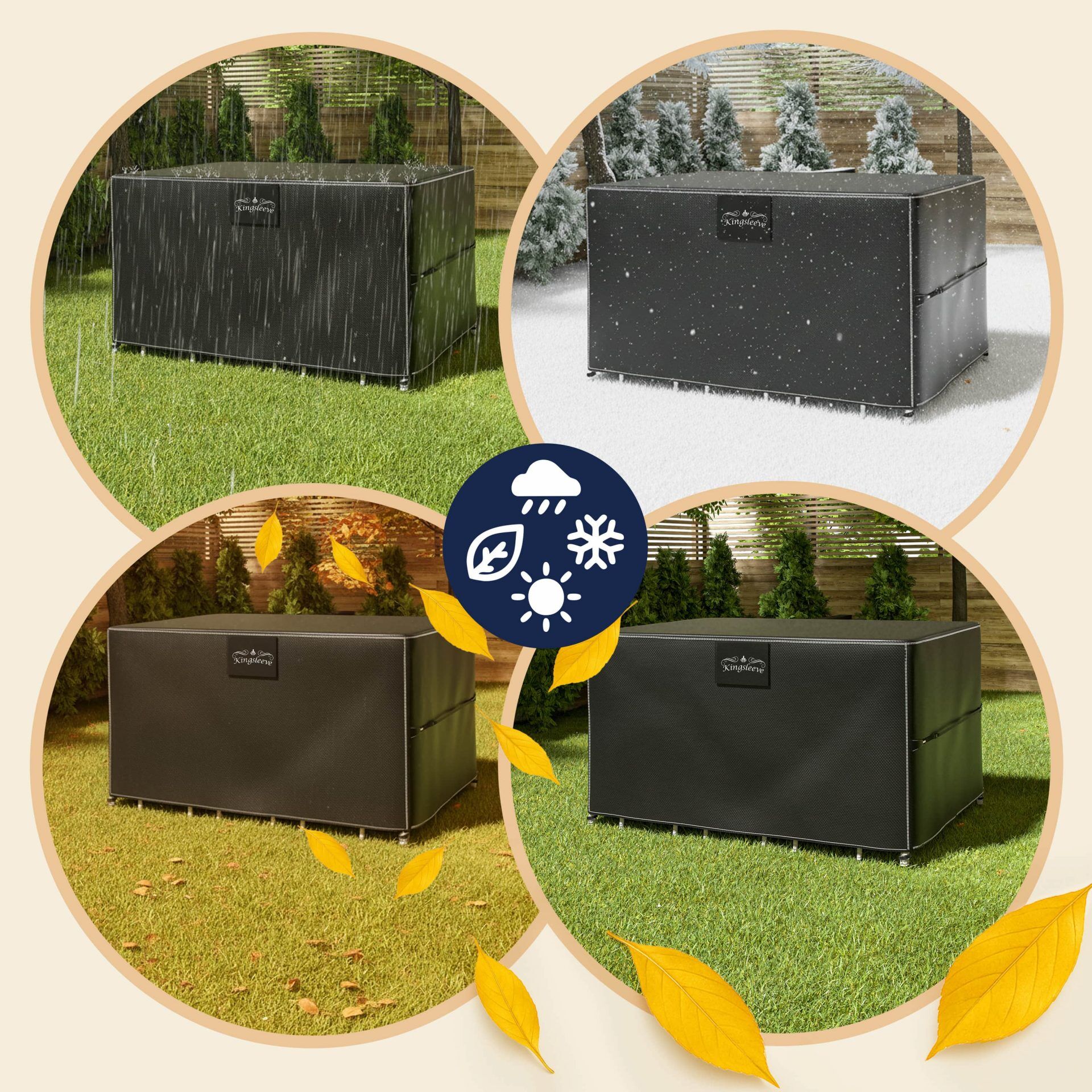 Abdeckplane Bartisch Anthrazit 187x120x86cm 9100mm Wassersäule