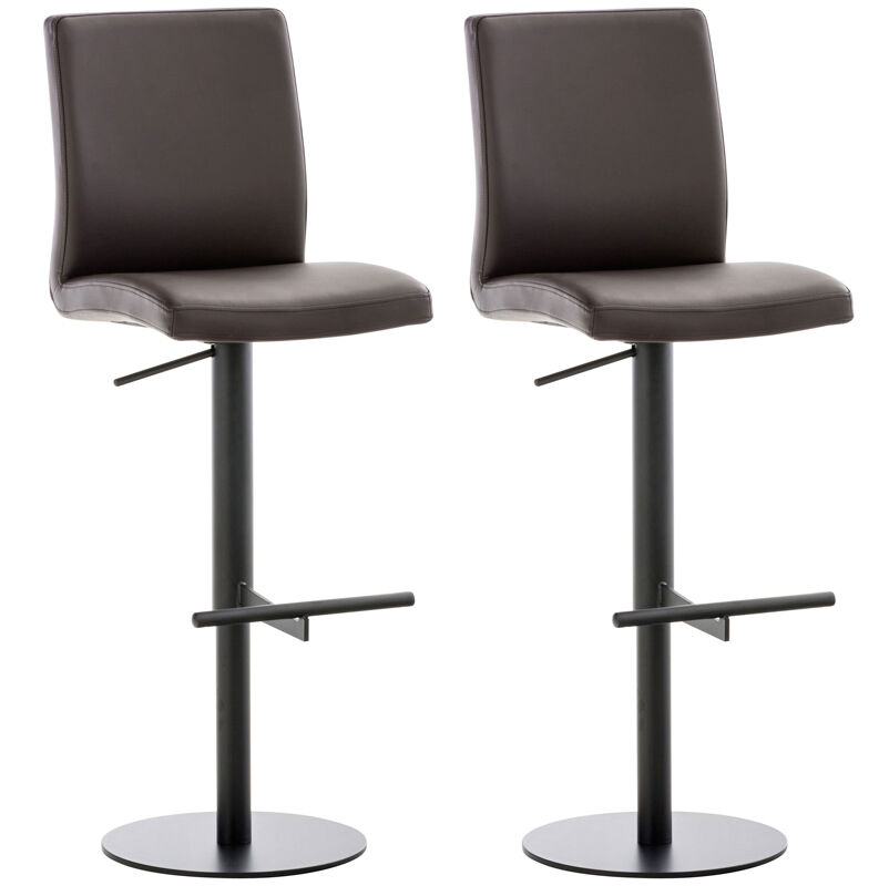2er Set Barhocker Cadiz Kunstleder schwarz, braun