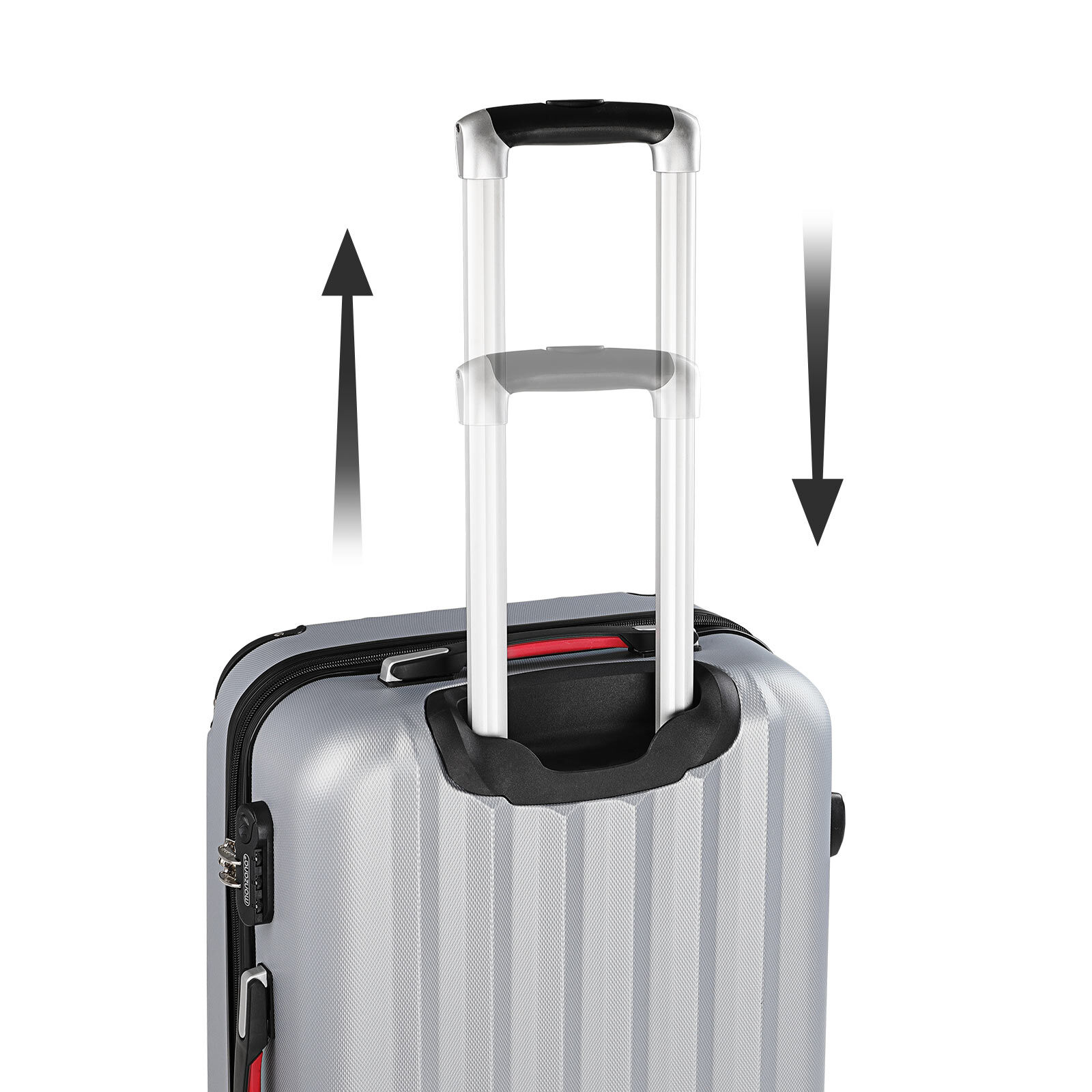 Hartschalenkoffer XL Rollen 360º Reisekoffer 90L Silber ABS