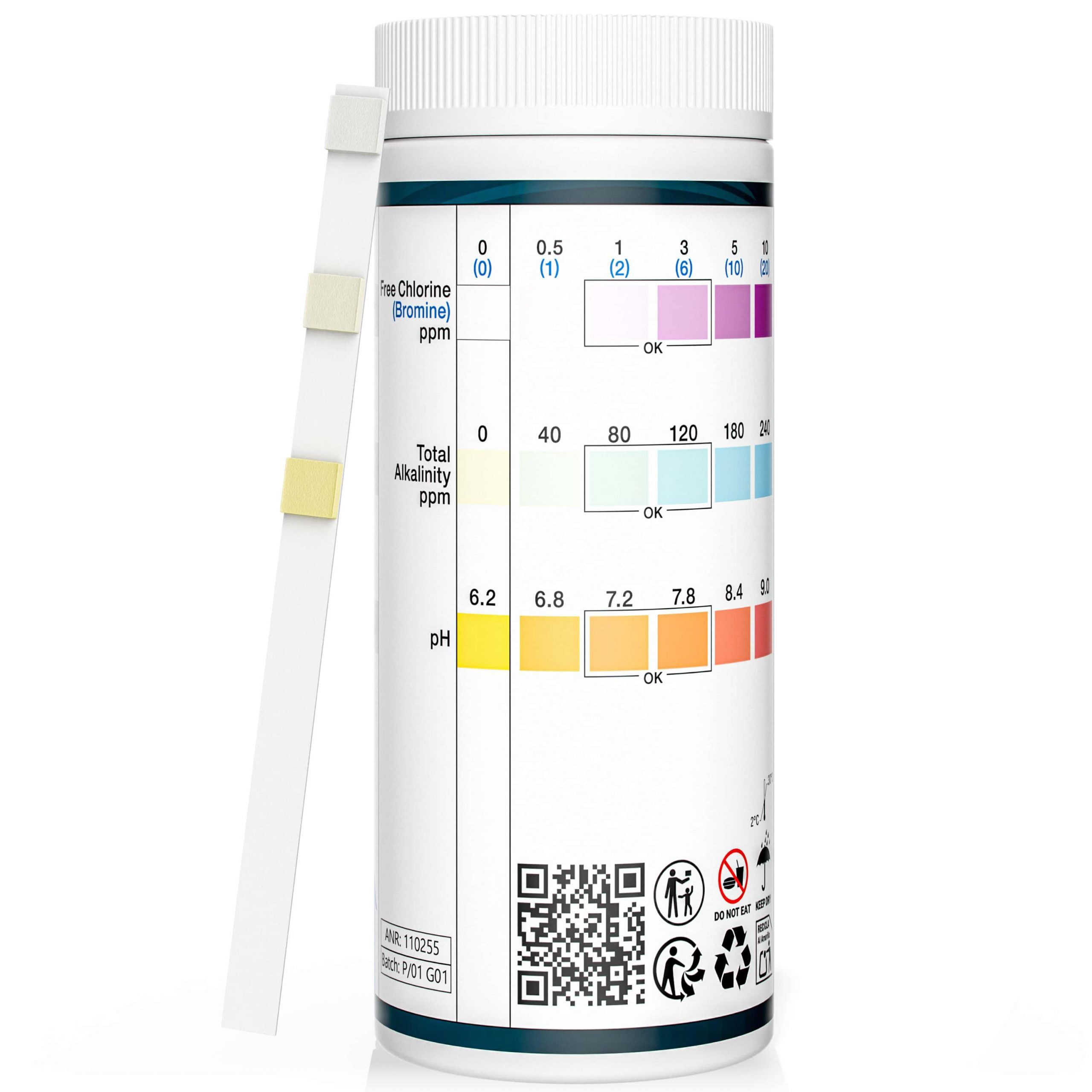 Pool Teststreifen 3in1 Wassertester 150 Stück für Pool Schwimmbad Whirlpool Spa chemisch pH Chlor Alkalinität