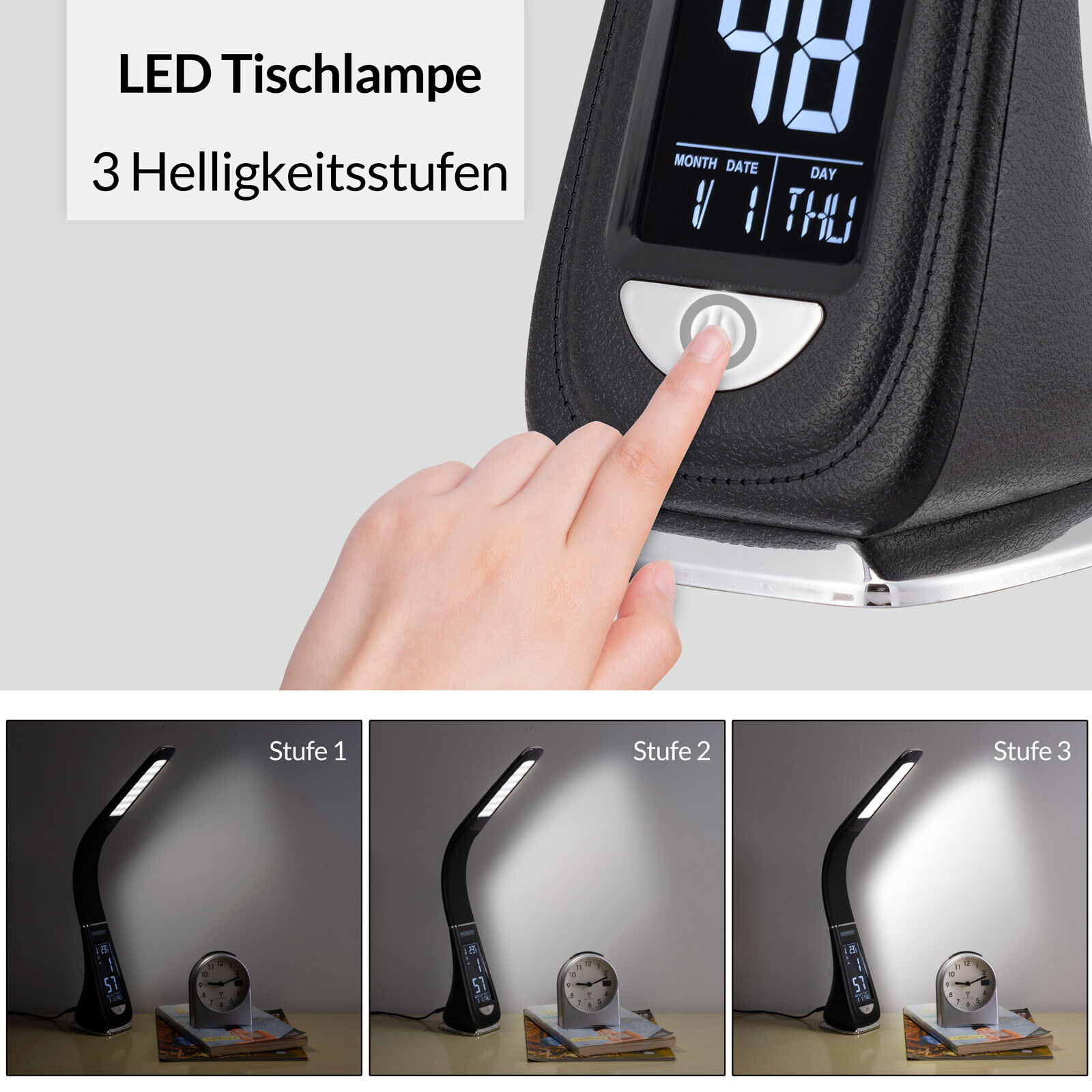 LED Schreibtischlampe Lilly schwarz