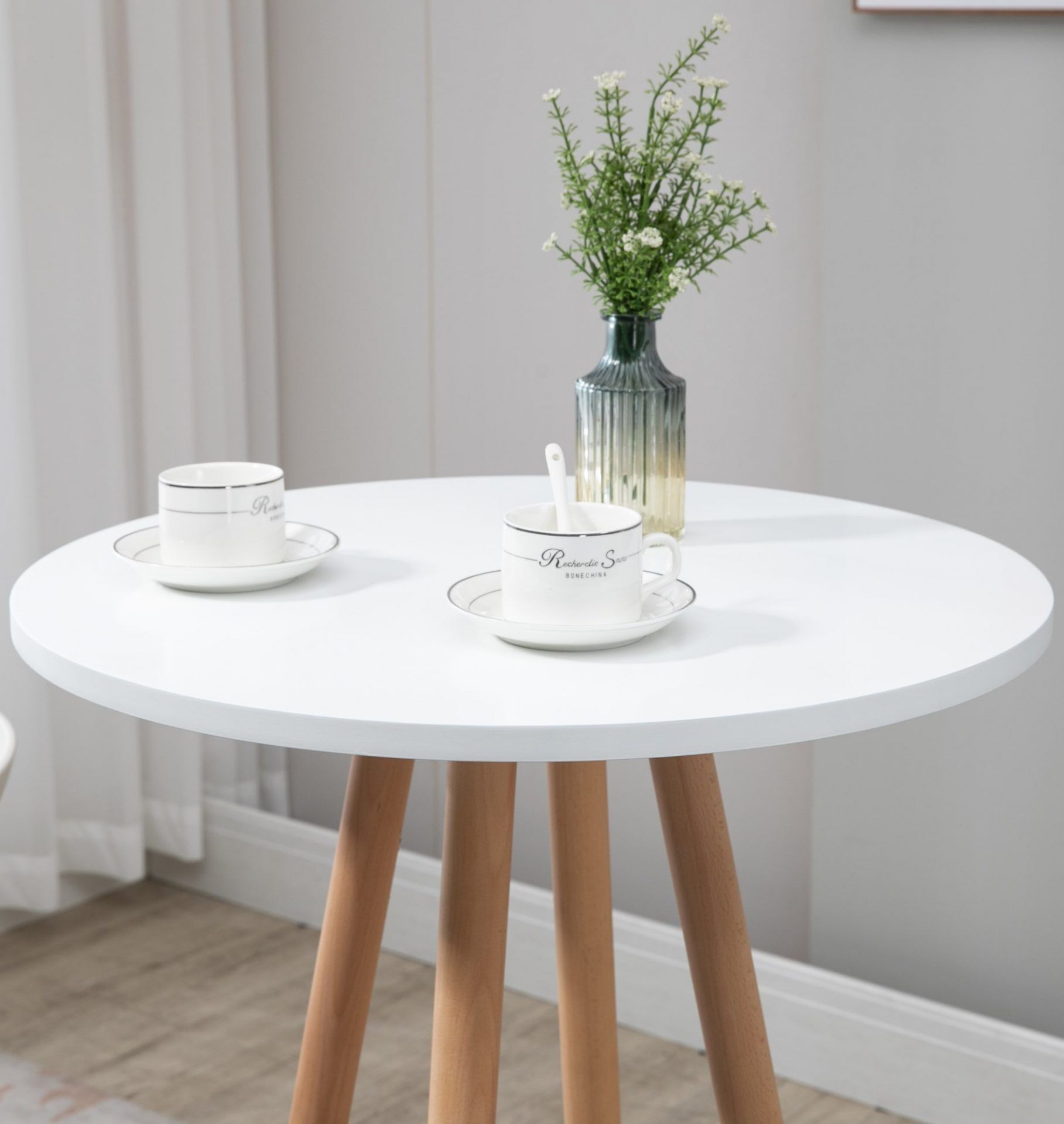 Stehtisch Livia rund, natura/weiß