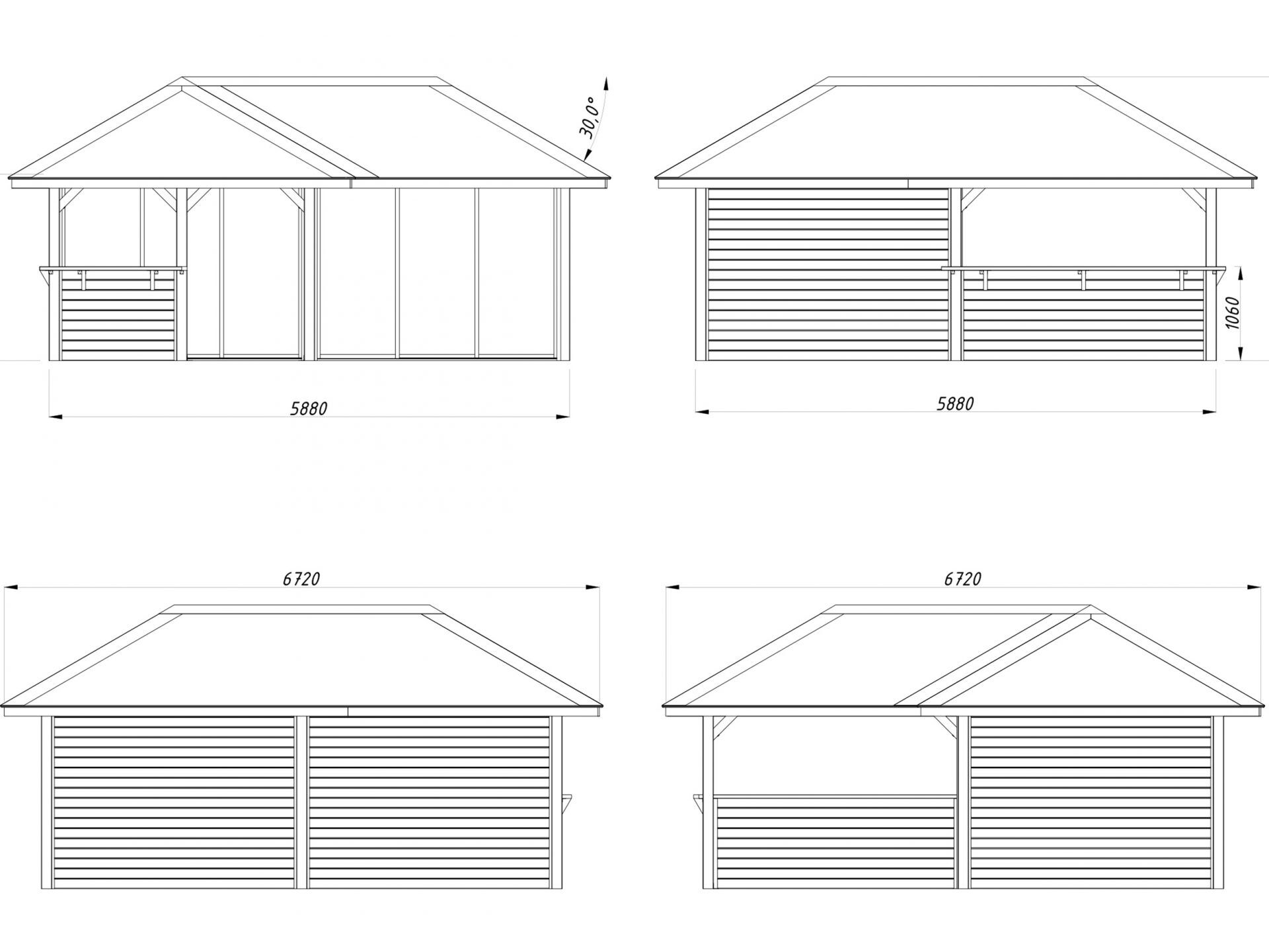 Palmako Pavillon Bianca 24,9 m² Set 522 Slide Plus