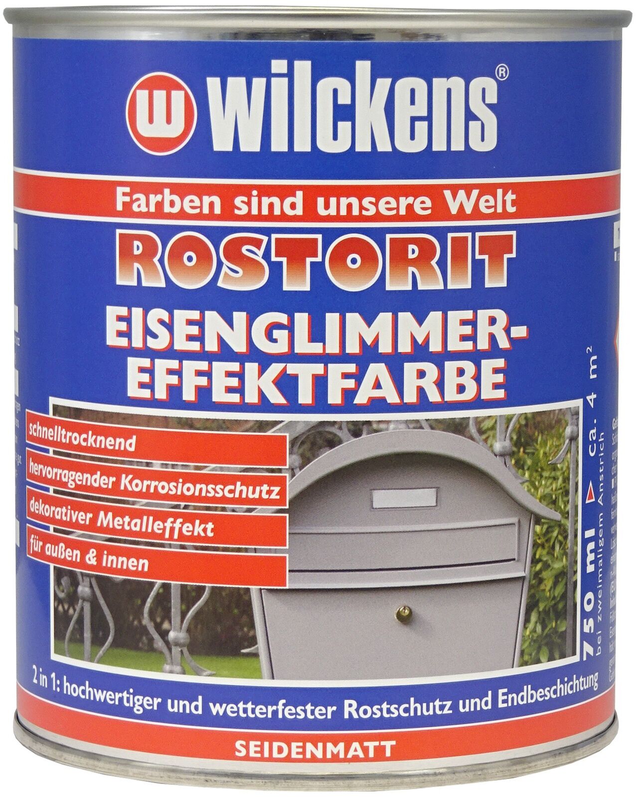 267782 Wilckens Rostorit Eisenglimmer Effektfarbe Silber 0.75l