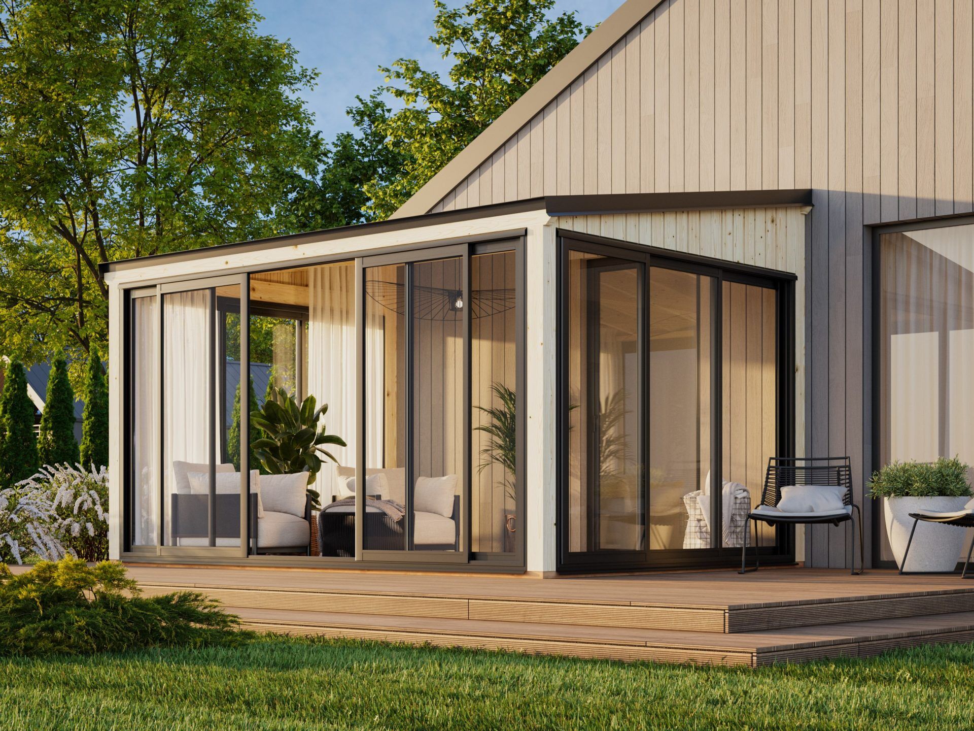 Palmako Gartenzimmer Glashaus Lumi 11,6 m² Slide