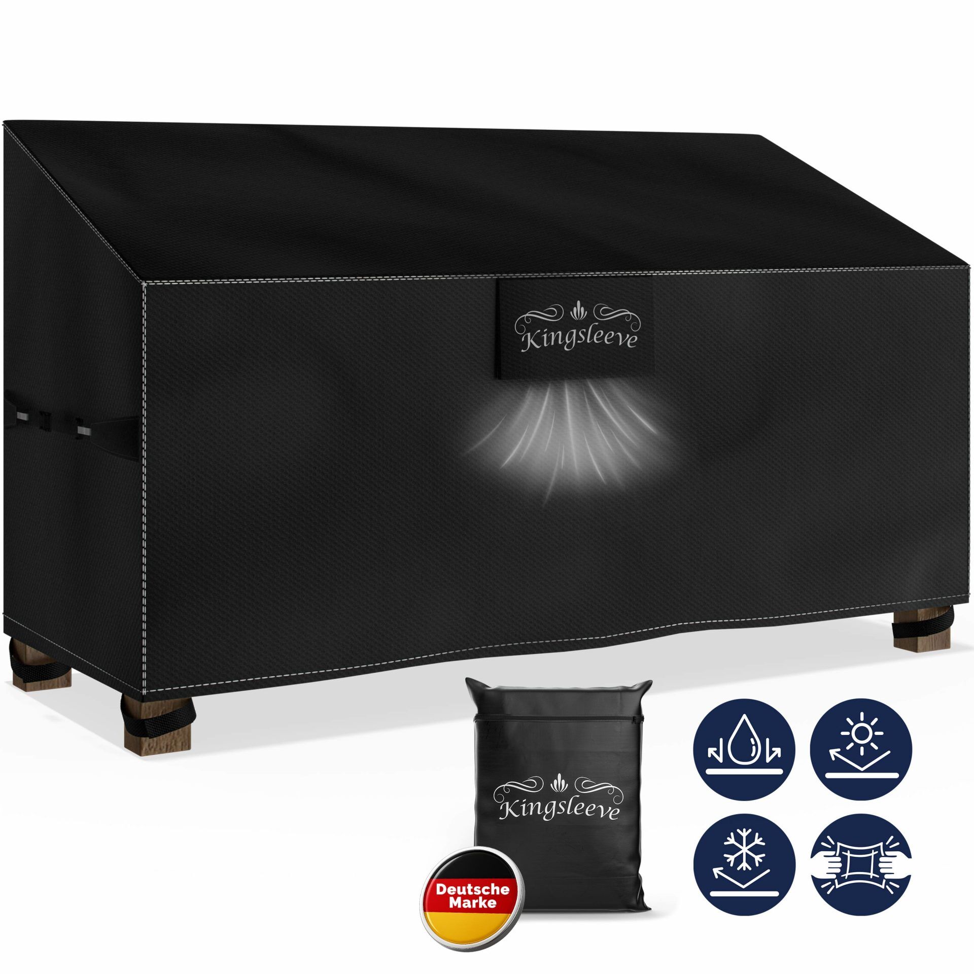 Abdeckplane Gartenbank Anthrazit 134x66x63/89cm 9100mm Wassersäule