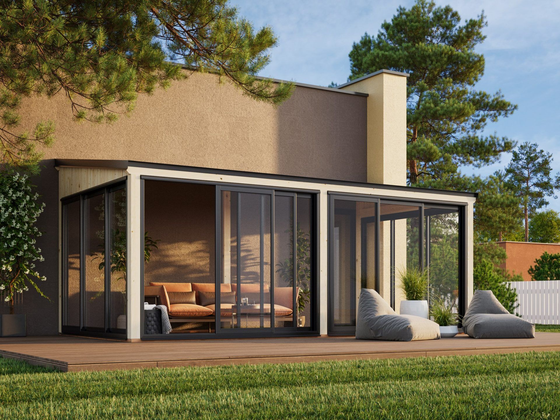 Palmako Gartenzimmer Glashaus Lumi 16,2 m² Slide