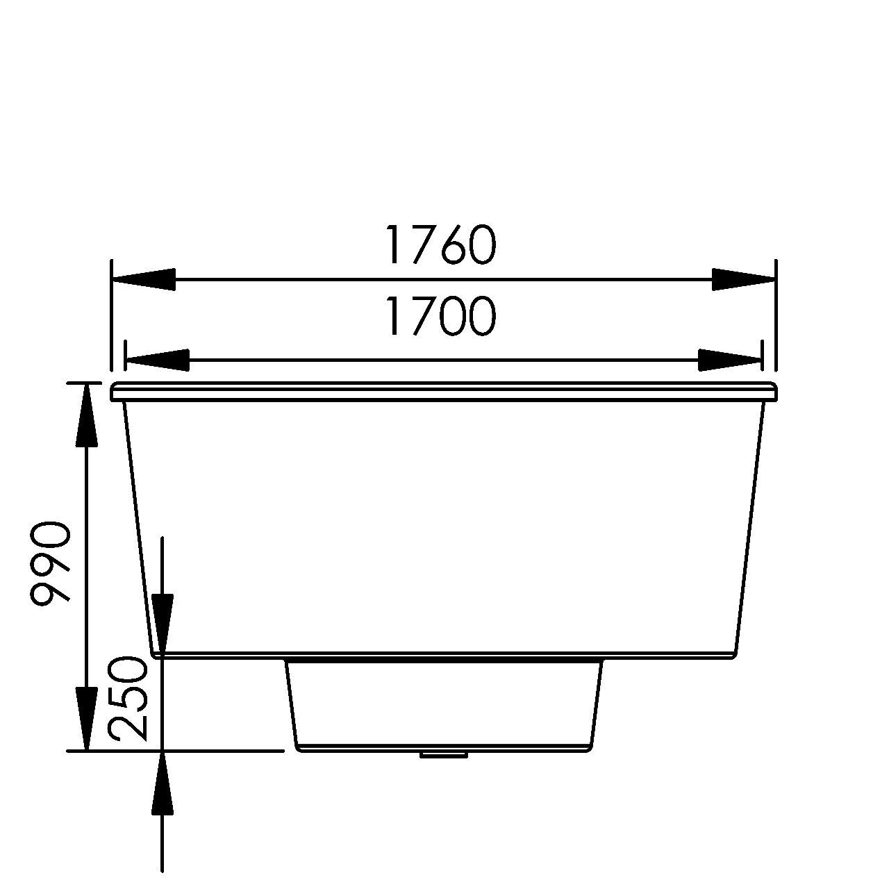 Badefass 170 Innenofen | Holzofen | Fichte | LDPE-Kunststoff-Einsatz, ohne Deckel