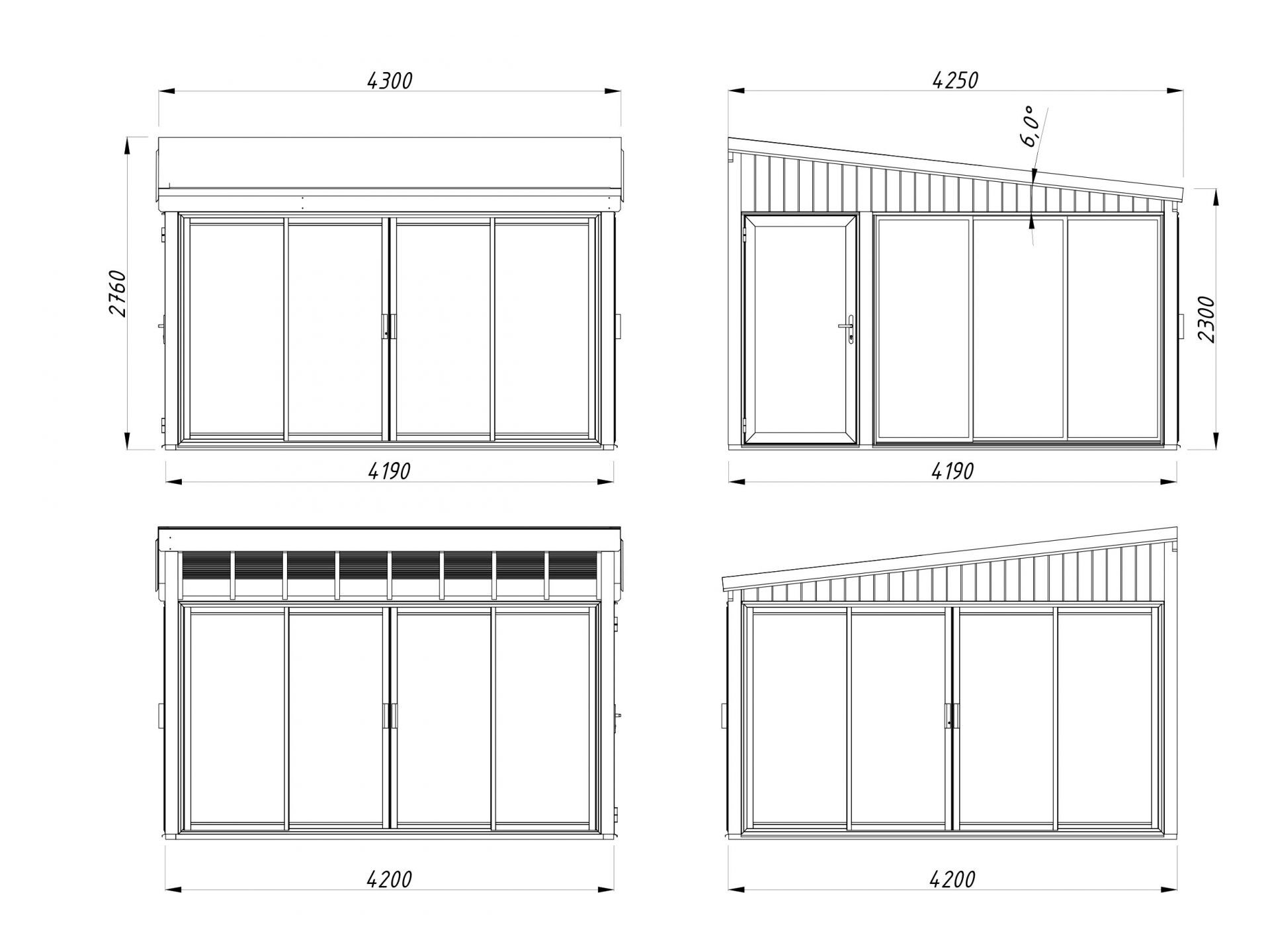 Palmako Gartenzimmer Glashaus Lumi 16,6 m² Slide