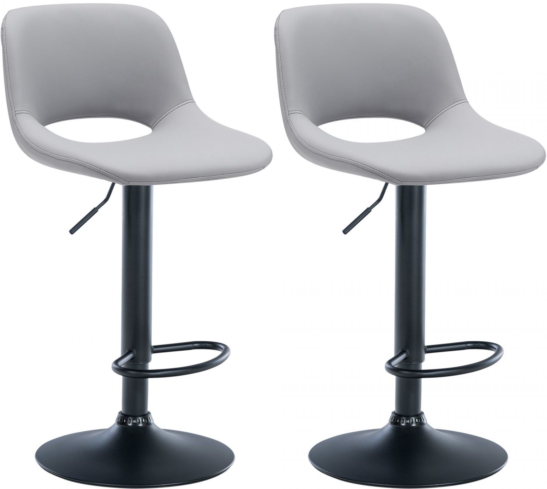 2er Set Barhocker Camden Kunstleder schwarz, grau